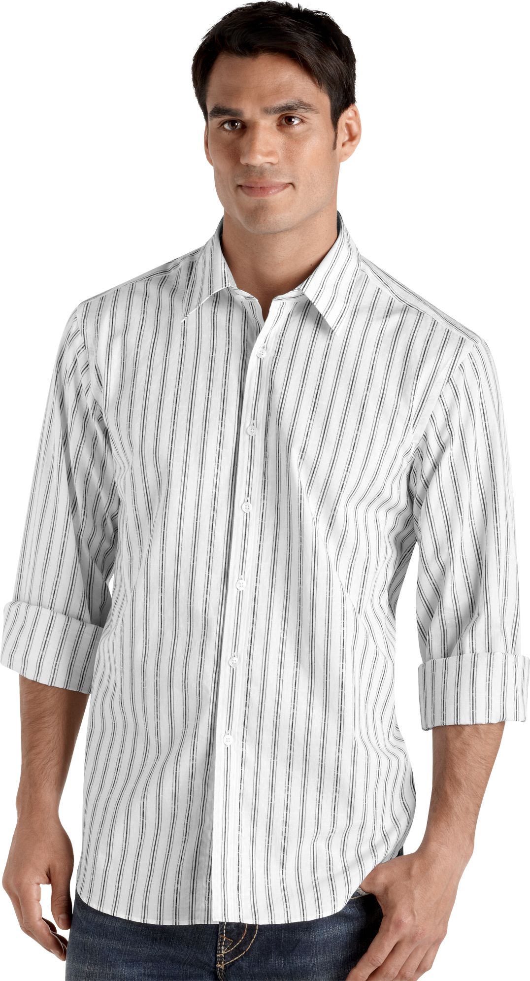 Pronto Uomo White Stripe Woven Shirt