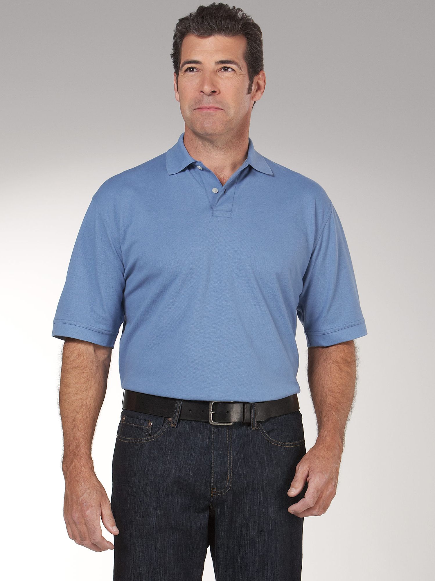 Joseph & Feiss Slate Blue Knit Polo Shirt