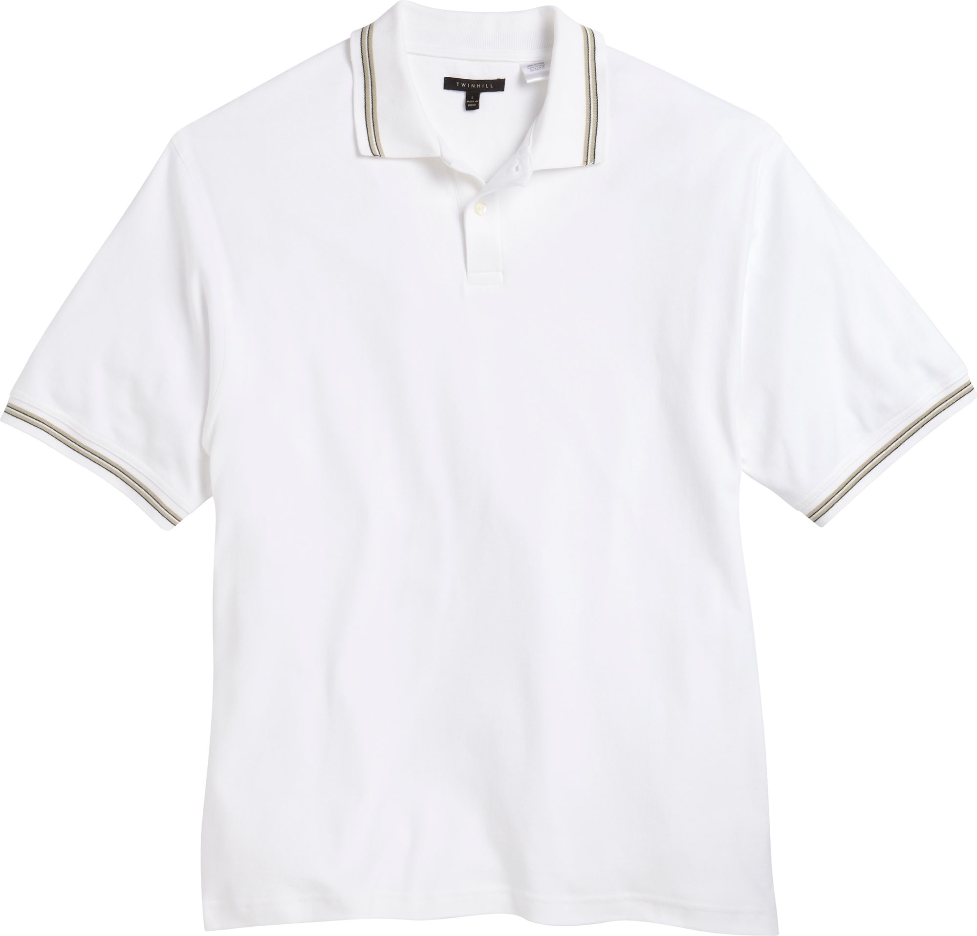 Twin Hill Tan and White Polo Shirt
