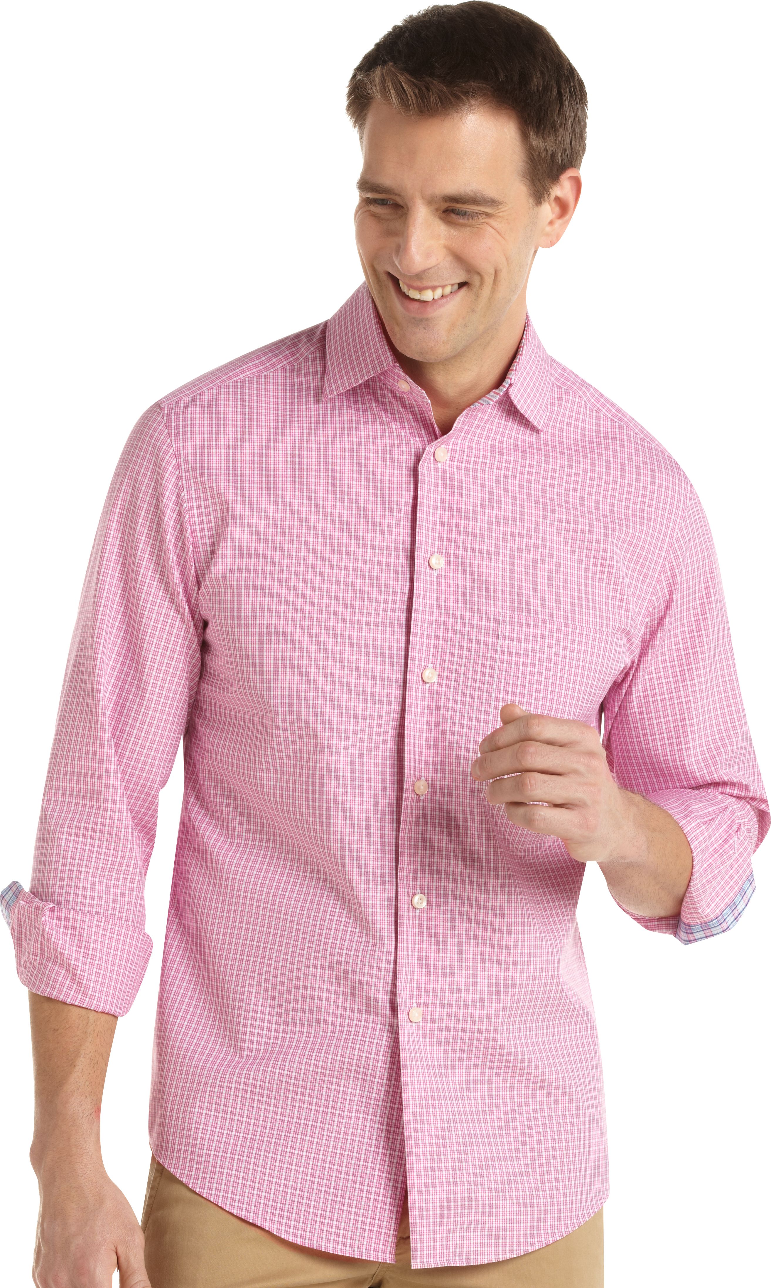 Egara Red Check Slim Fit Sport Shirt