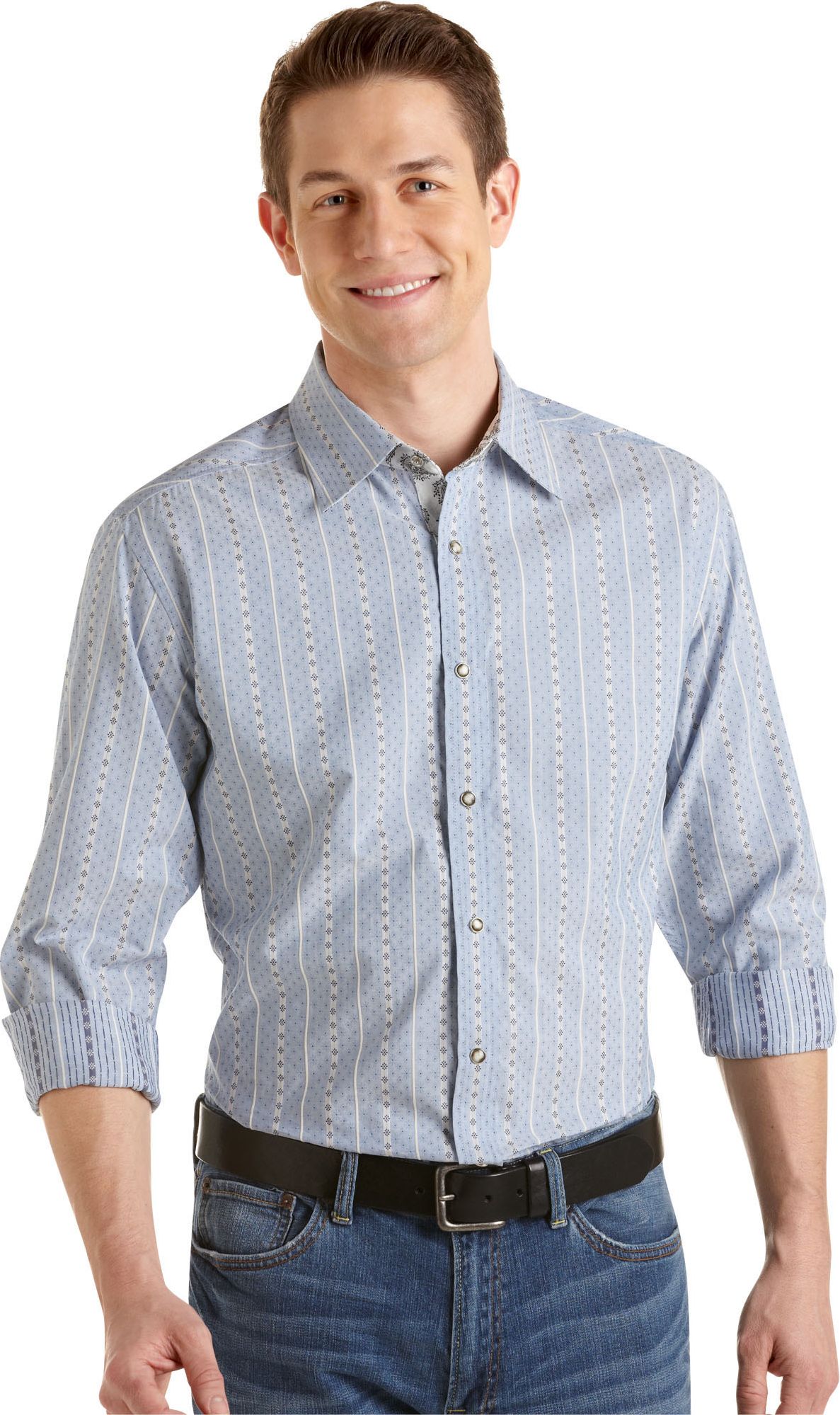 Pronto Blue Sport Shirt Sky Blue Stripe