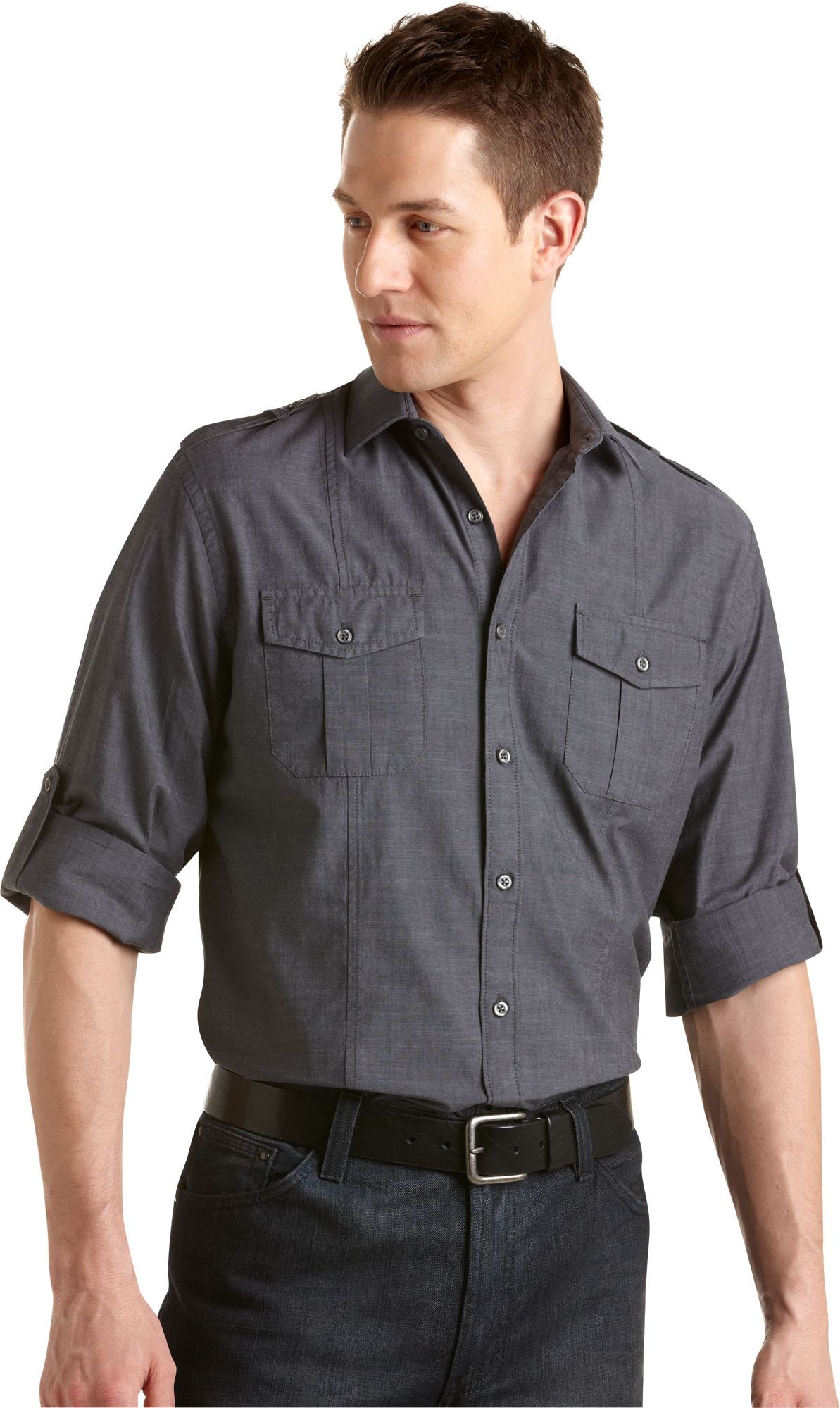 Pronto Blue Sport Shirt Charcoal