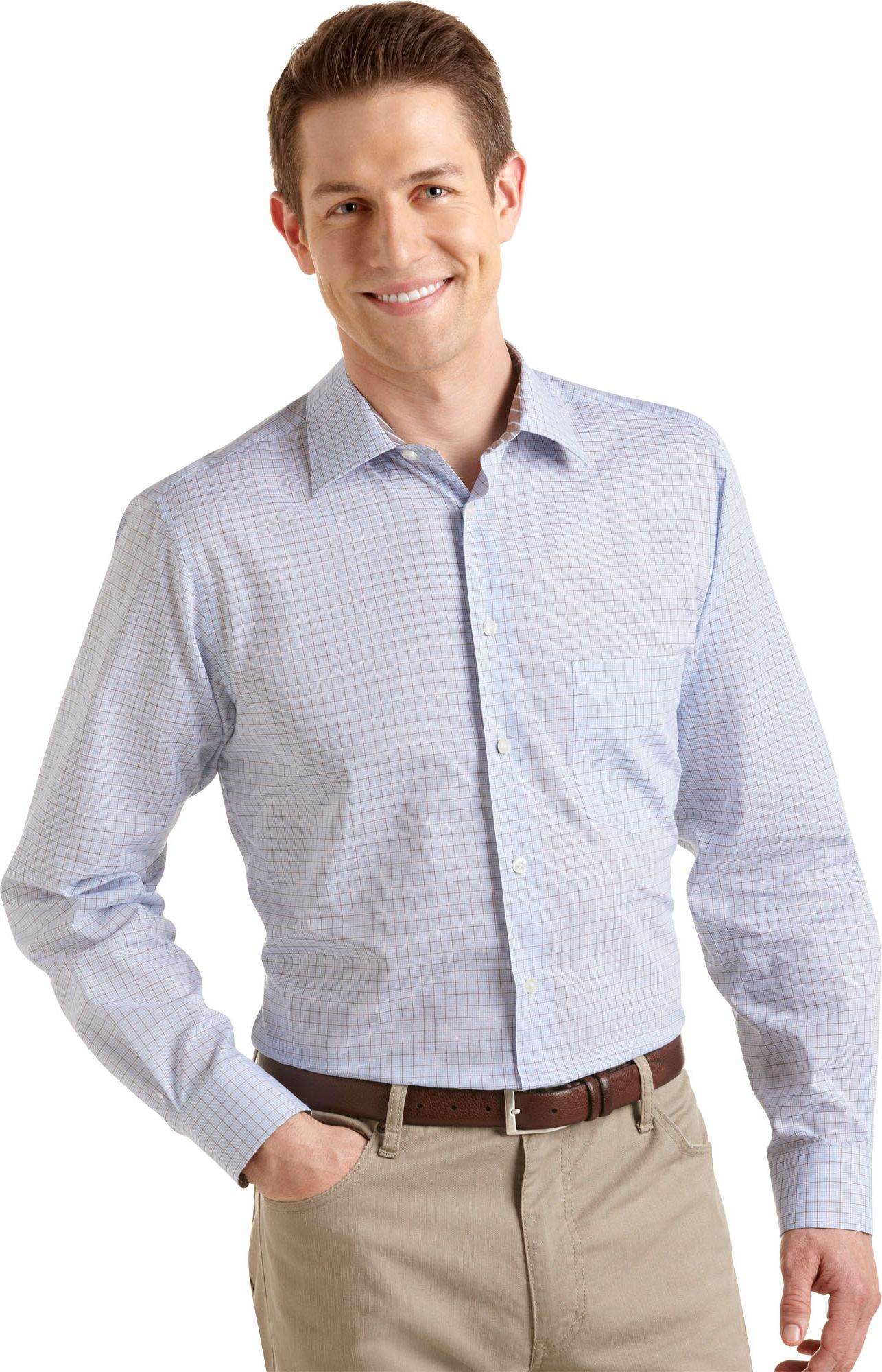 Egara Blue and Brown Check Sport Shirt