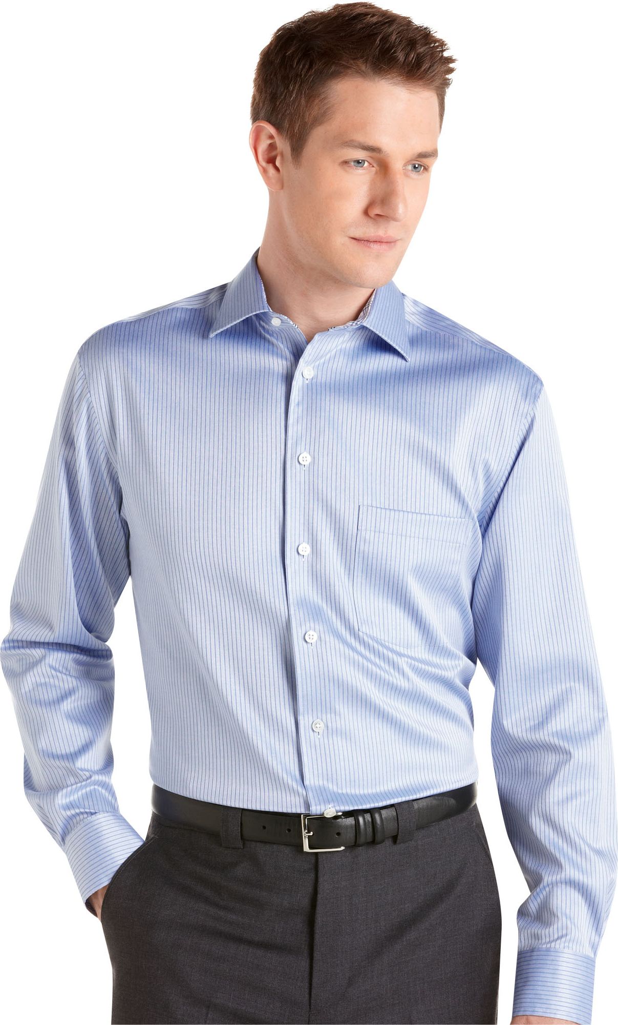 Egara Sky Blue Stripe Sport Shirt