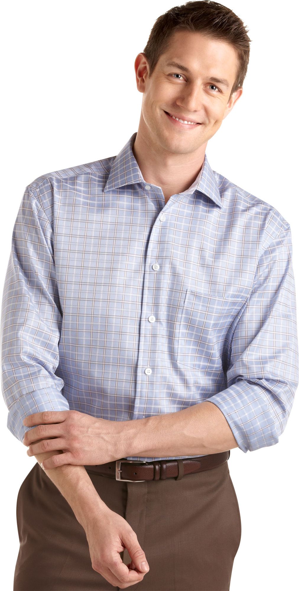 Egara Blue and Brown Check Sport Shirt