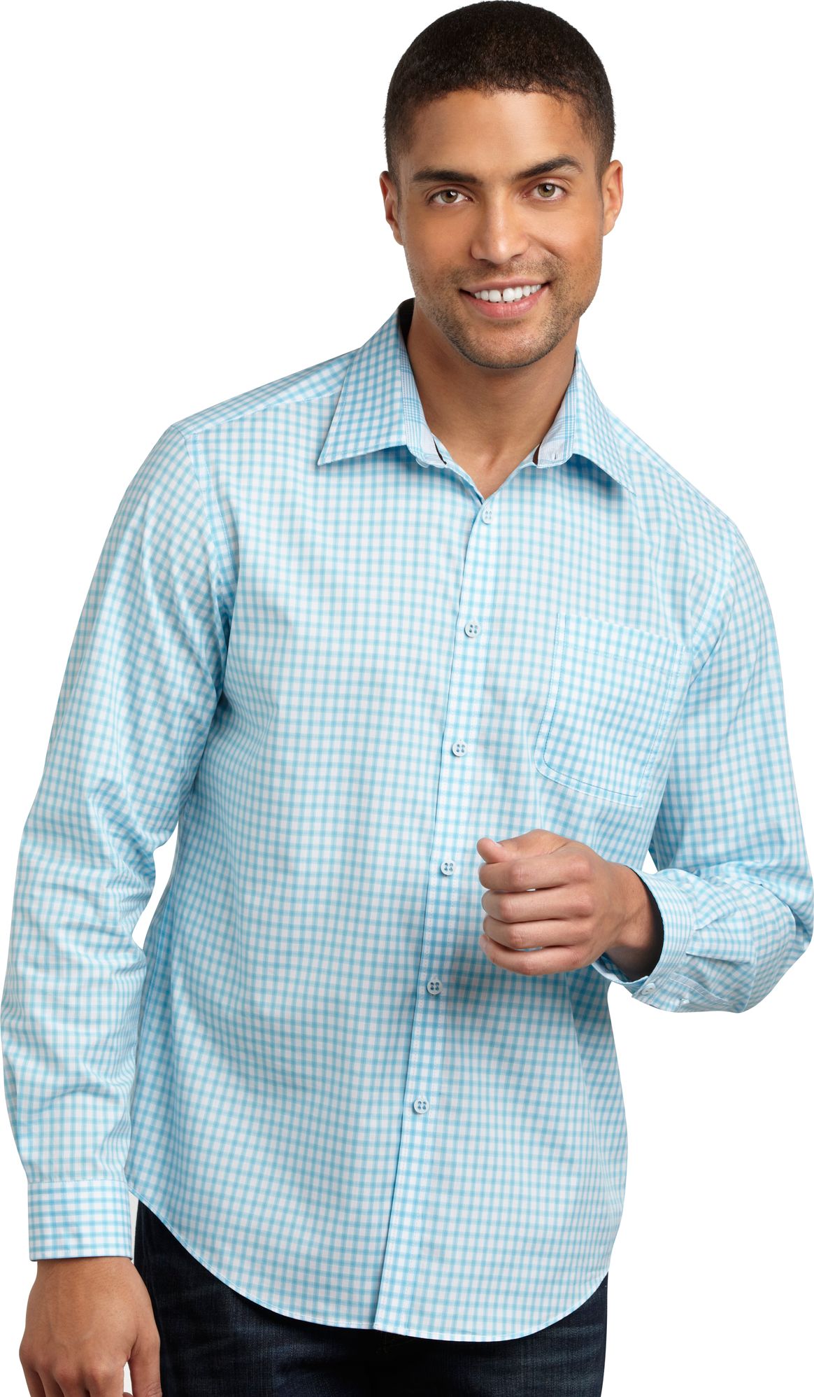 Egara Aqua Check Slim Fit Sport Shirt