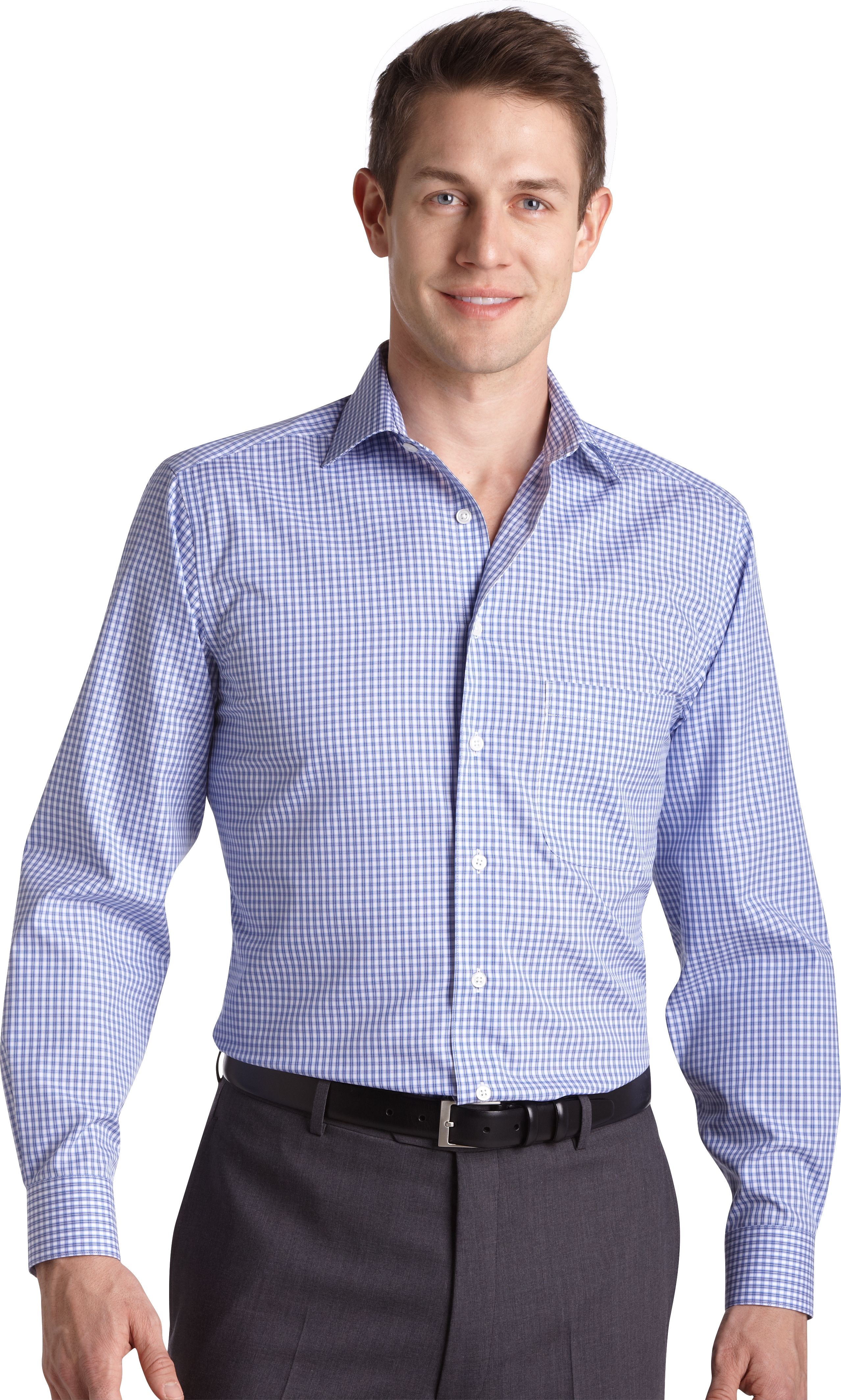 Pronto Uomo Blue Check Modern Fit Sport Shirt
