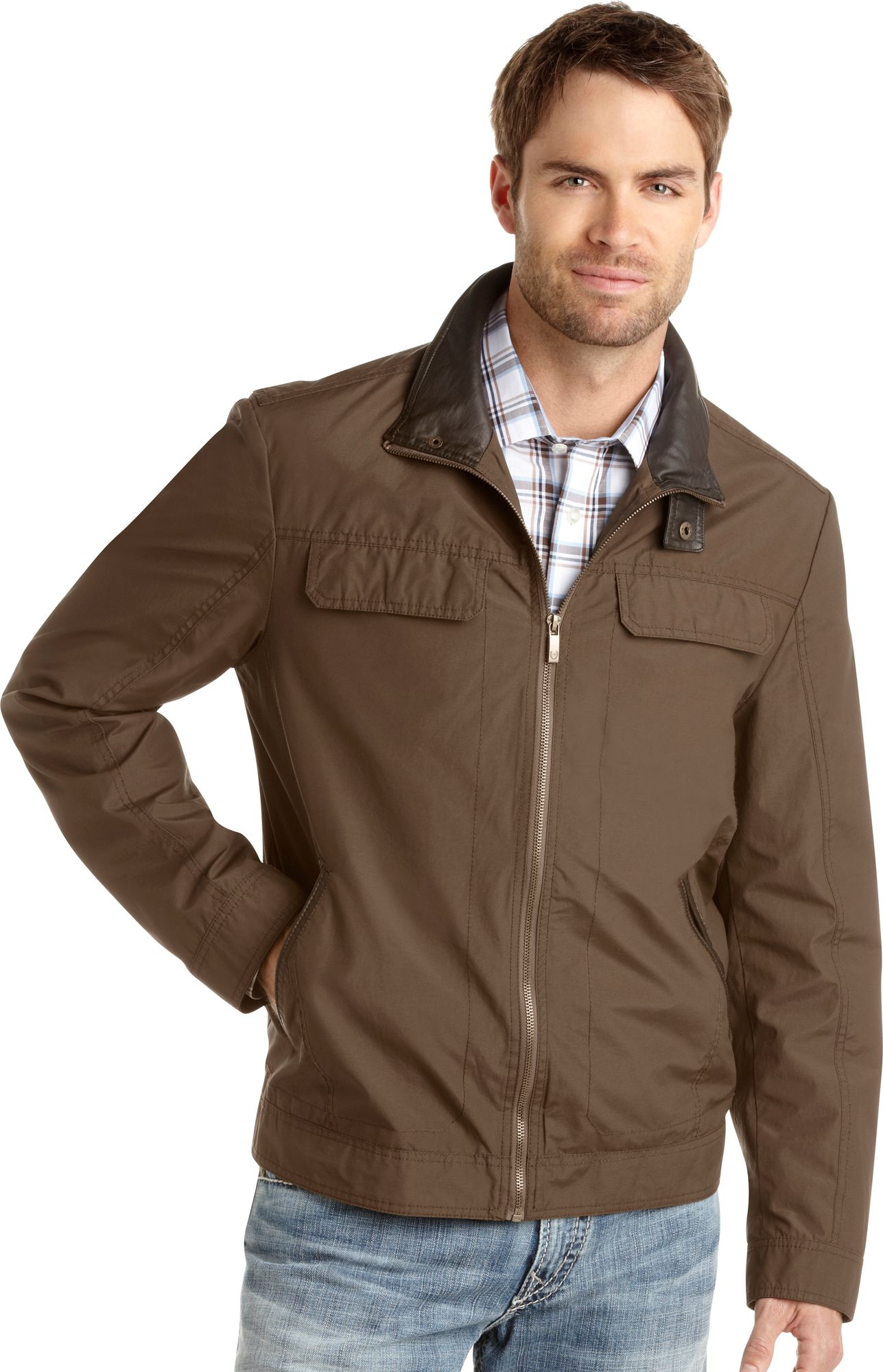 Reilly Olmes Brown Lightweight Bomber Jacket