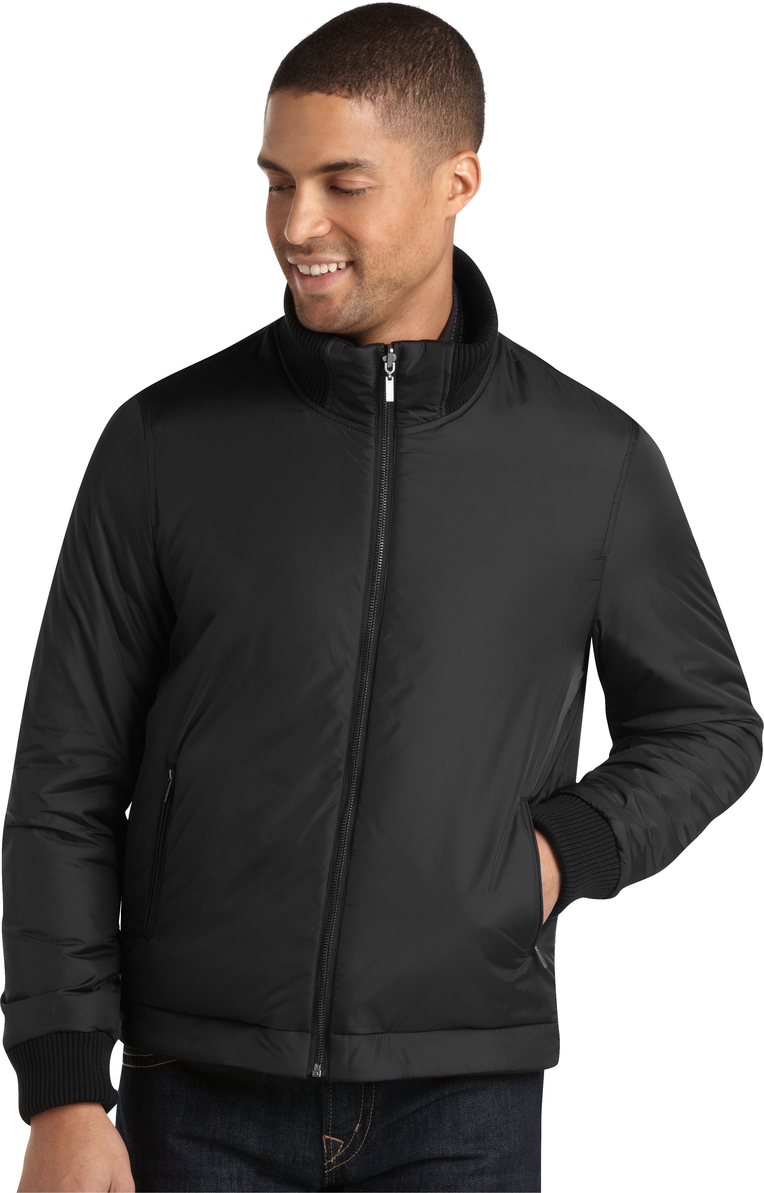 Pronto Uomo Black Reversible Baseball Jacket