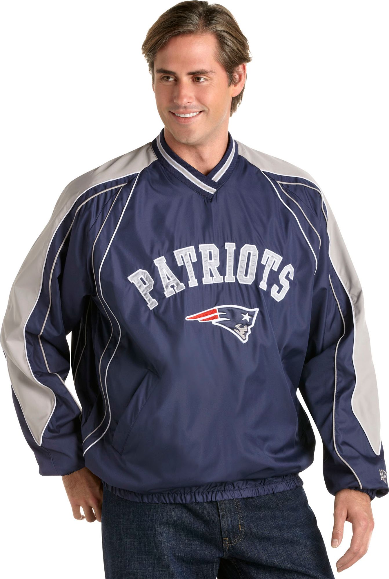 NFL New England Partiots V-Neck Pullover Jacket