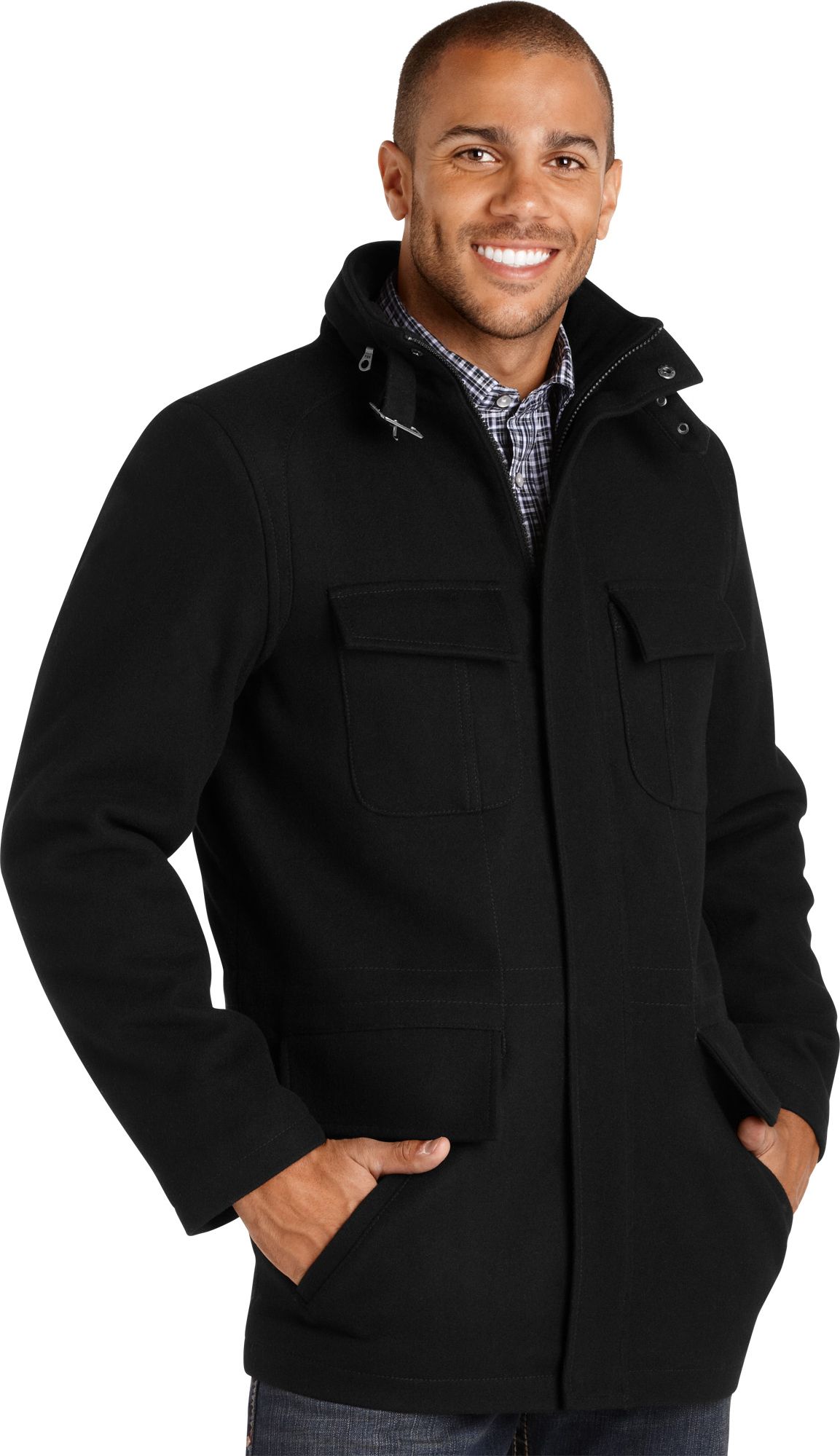 Pronto Uomo Black Wool-Blend Jacket