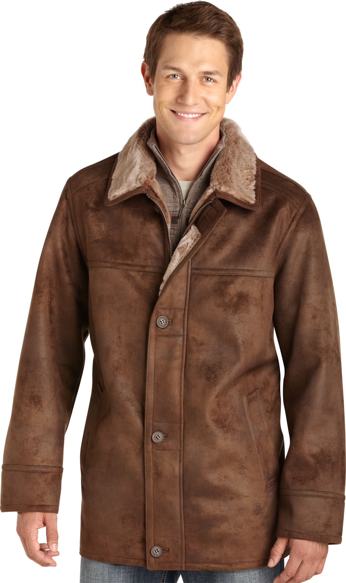 Pronto Uomo Nutmeg Faux Leather Jacket