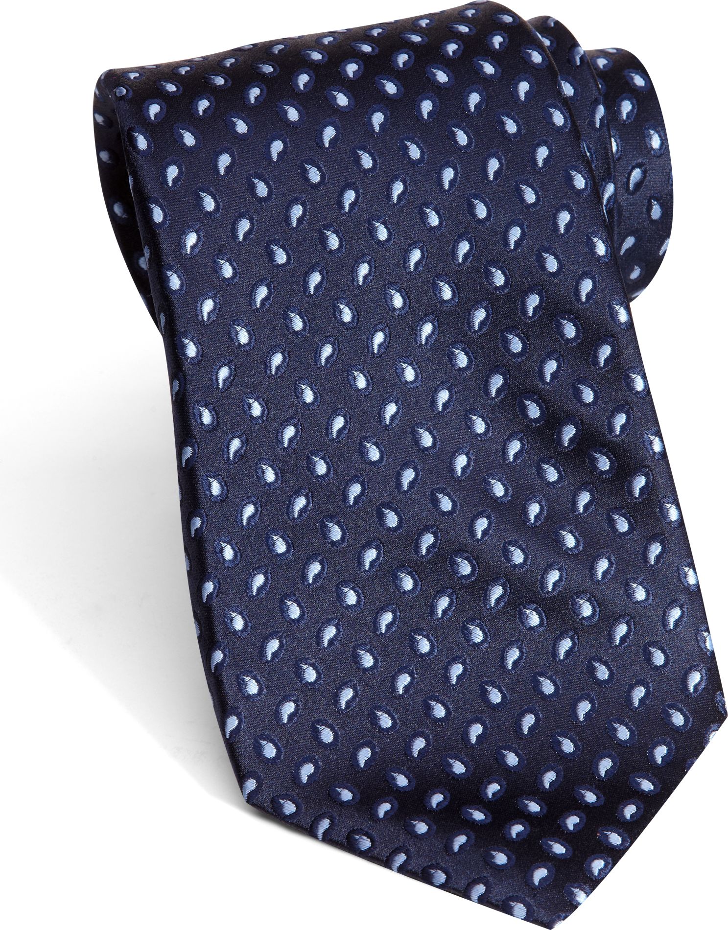 Corsini Seven Fold Navy Paisley Narrow Tie