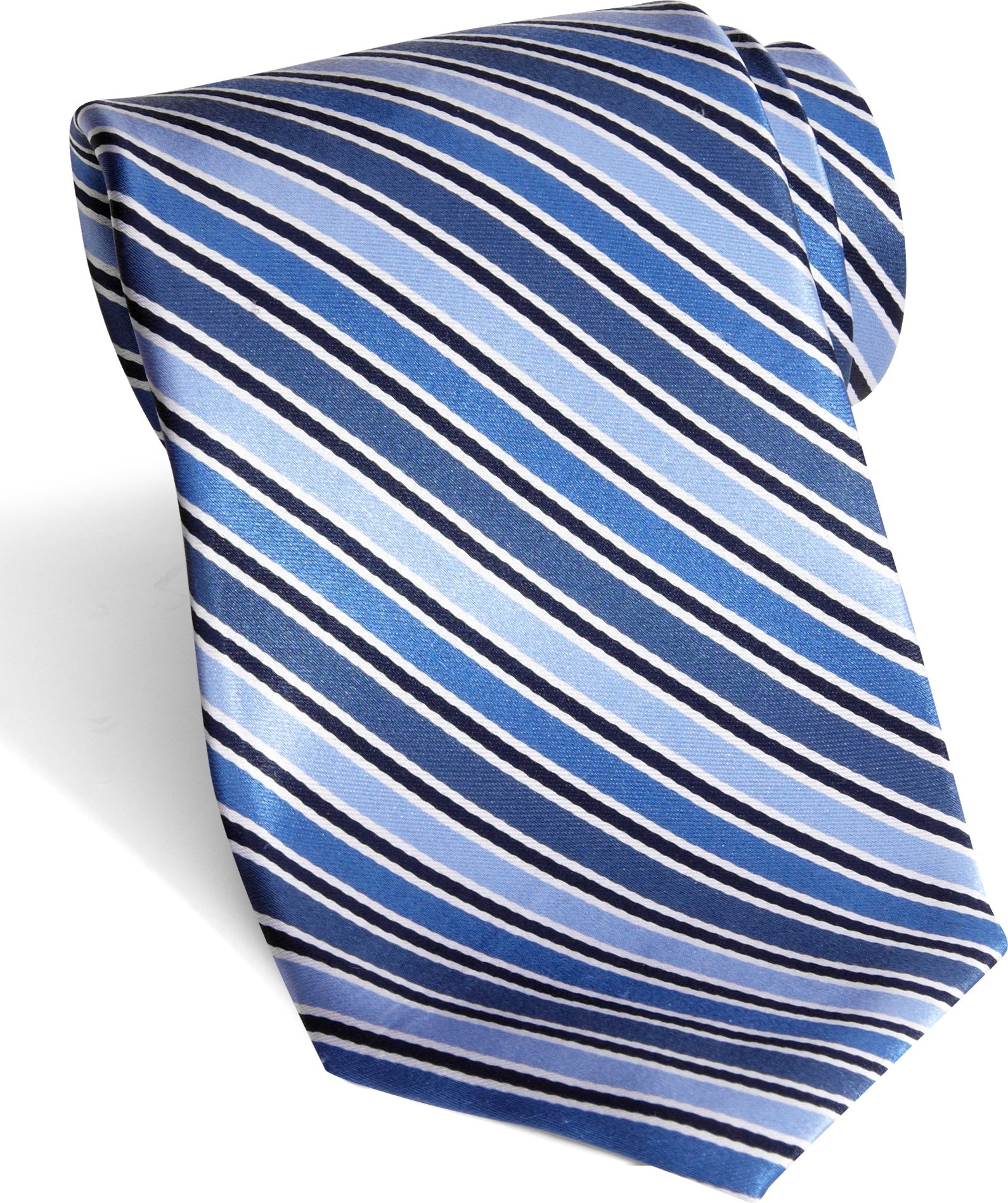 Corsini Seven Fold Blue Stripe Narrow Tie