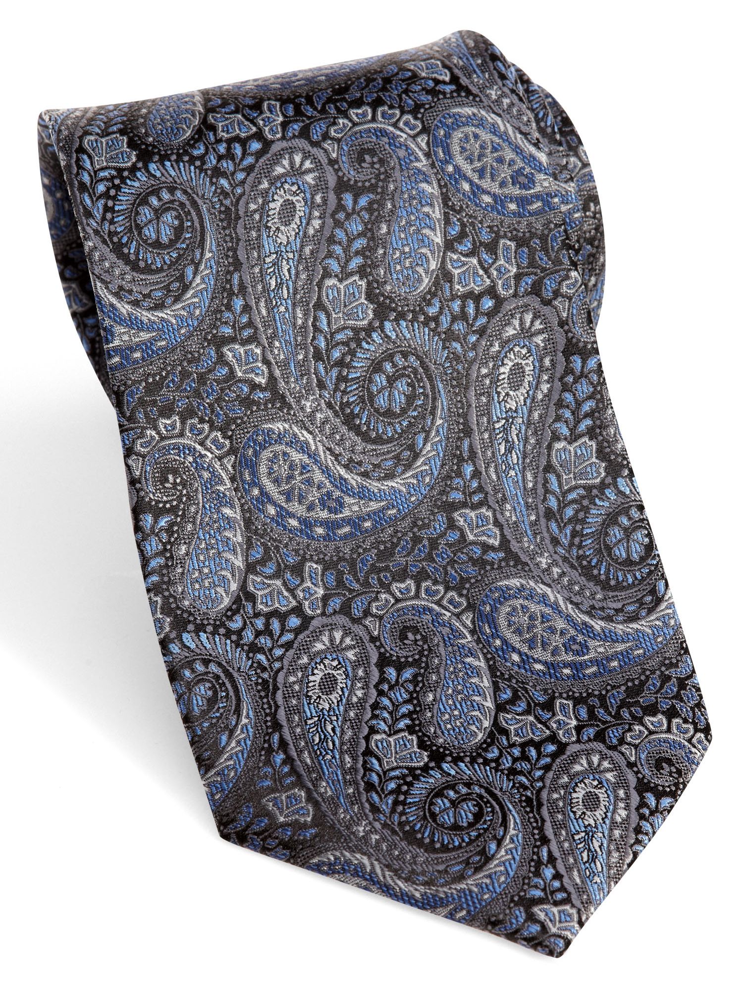 Pronto Uomo Couture Blue and Black Paisley Tie