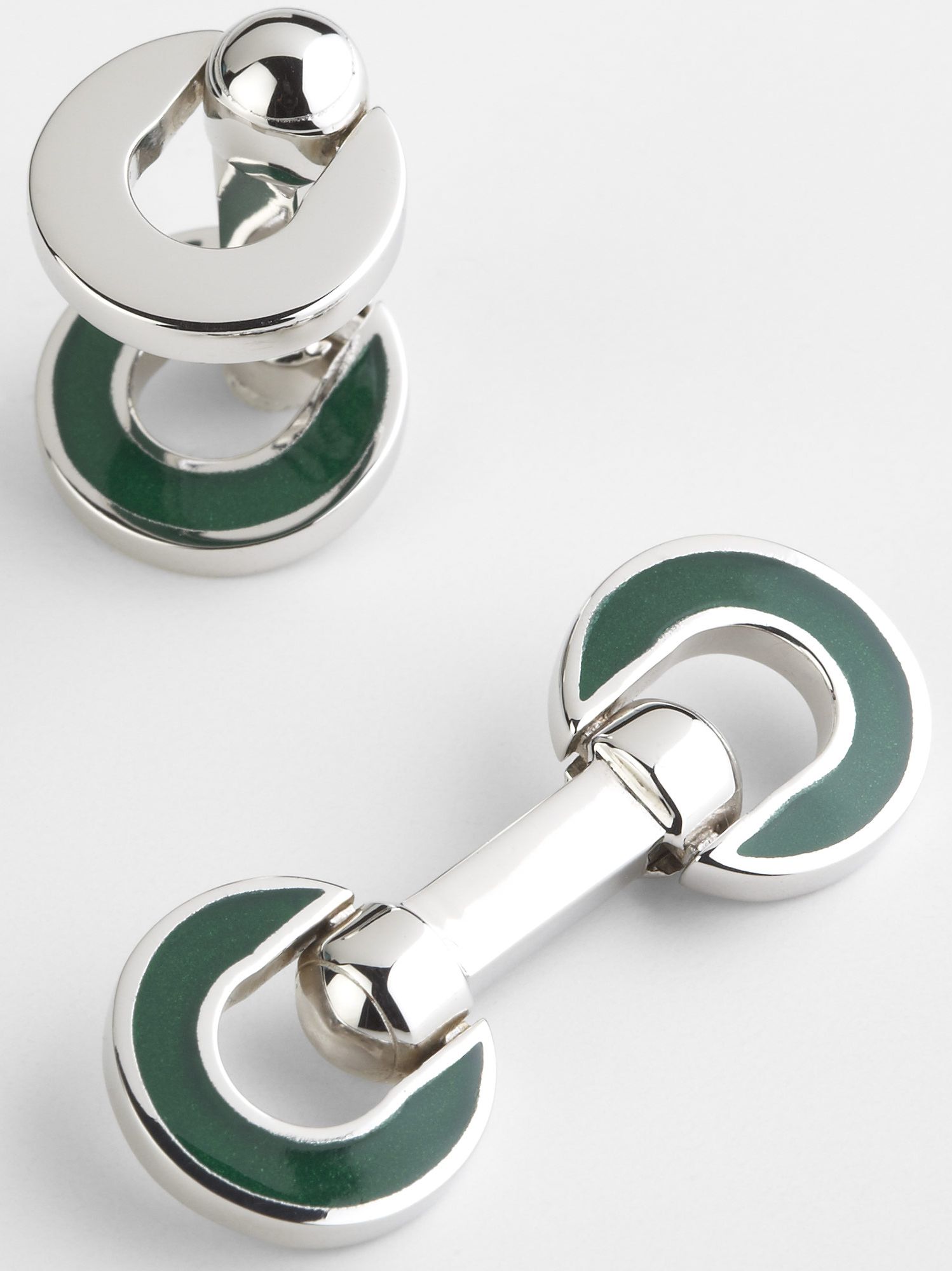 Pronto Uomo Green Circle Cufflinks