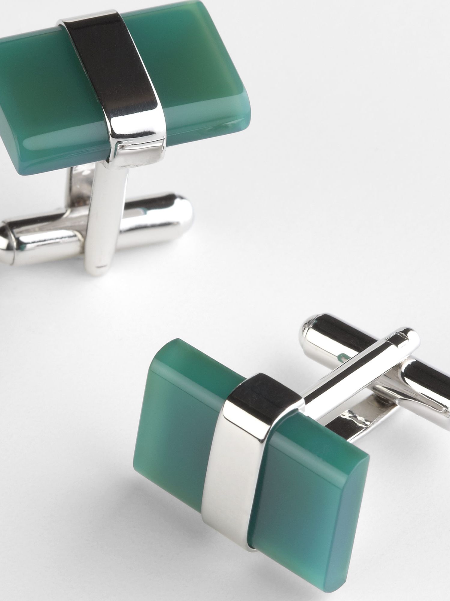 Pronto Uomo Green Square Cufflinks