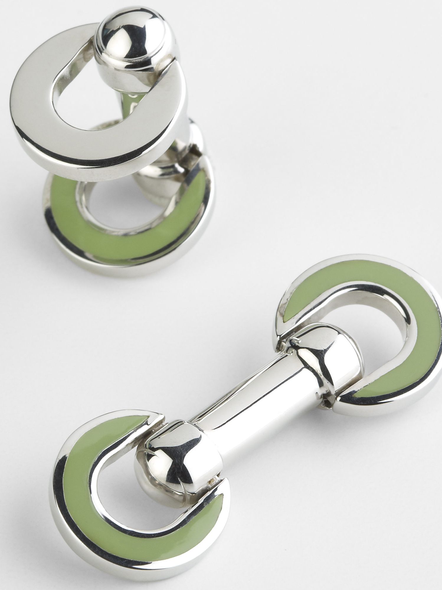 Pronto Uomo Lime Green Circle Cufflinks