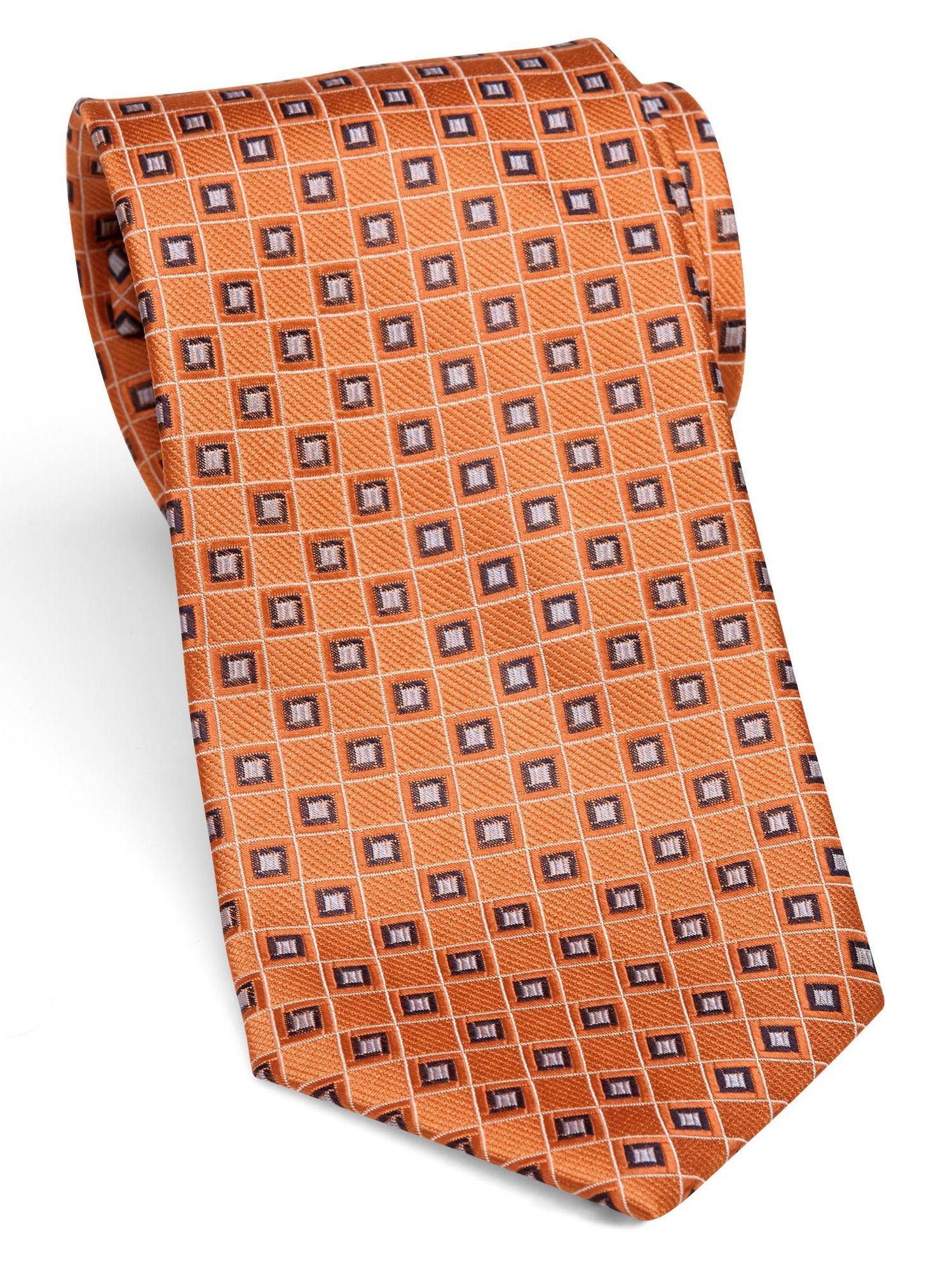 Nautica Orange Extra Long Grid Tie