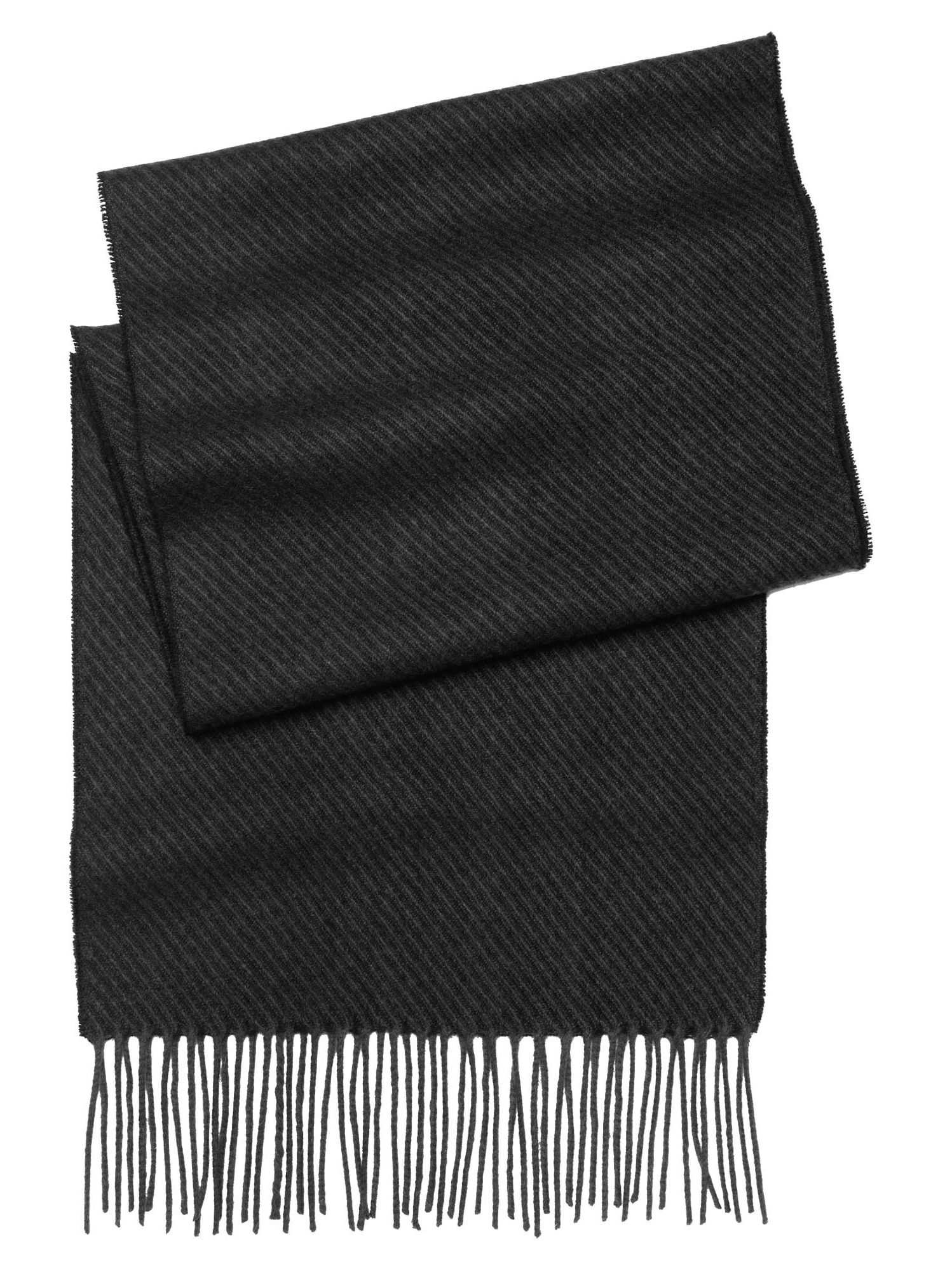 Joseph & Feiss Charcoal Stripe Wool Scarf