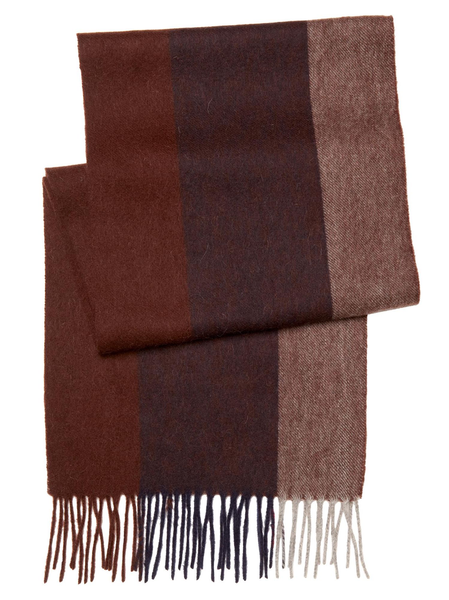 Joseph & Feiss Brown Stripe Extra Long Wool Scarf