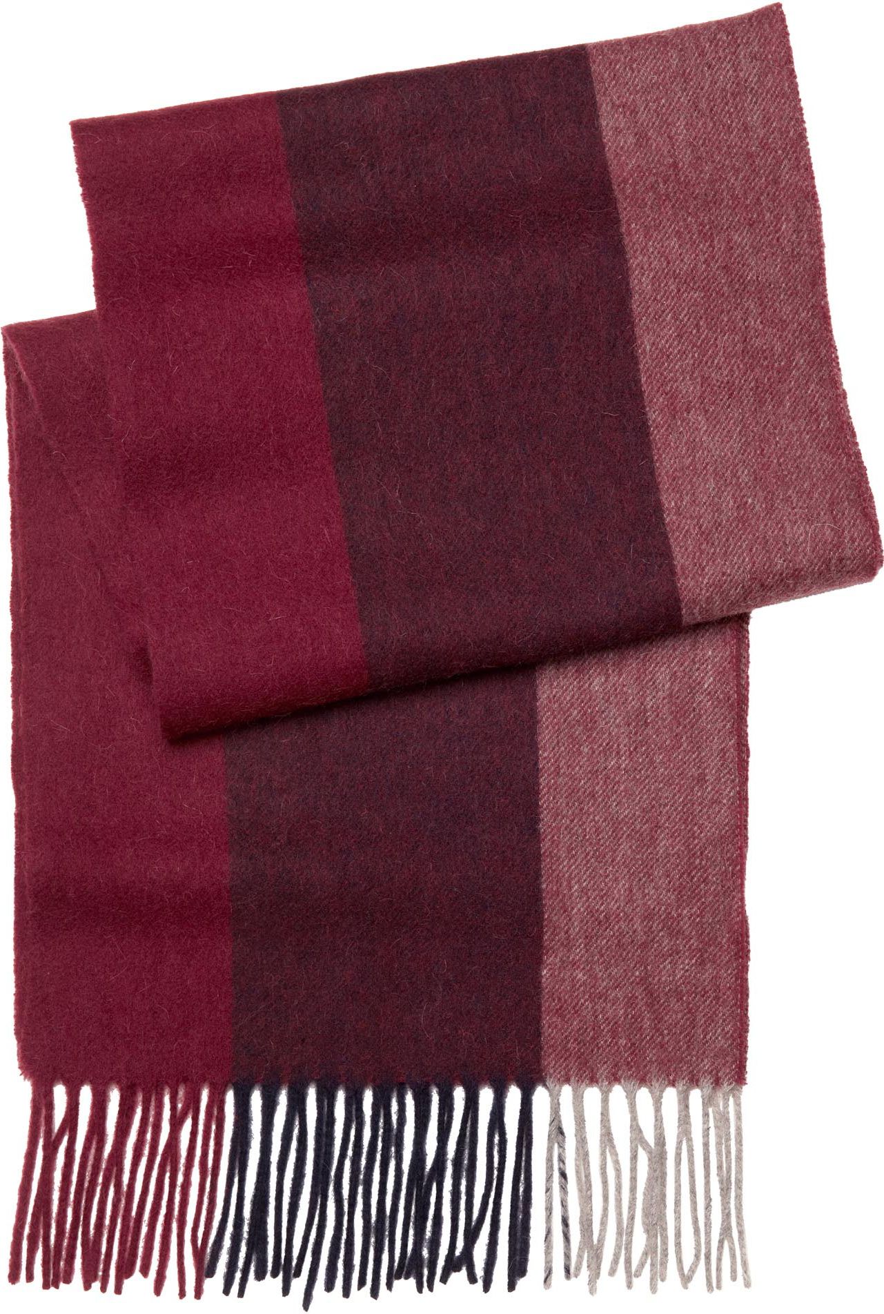 Joseph & Feiss Burgundy Stripe Extra Long Wool Scarf