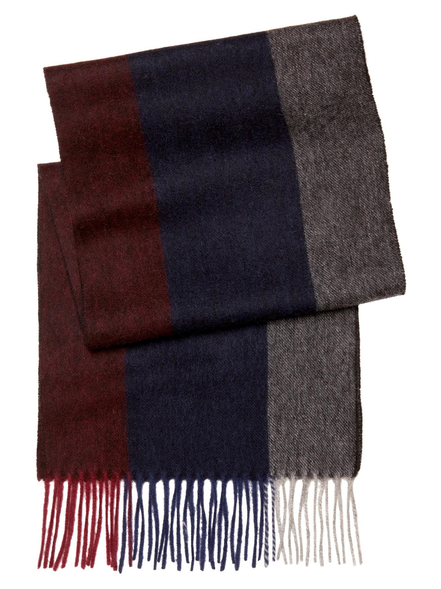 Joseph & Feiss Gray Stripe Extra Long Wool Scarf