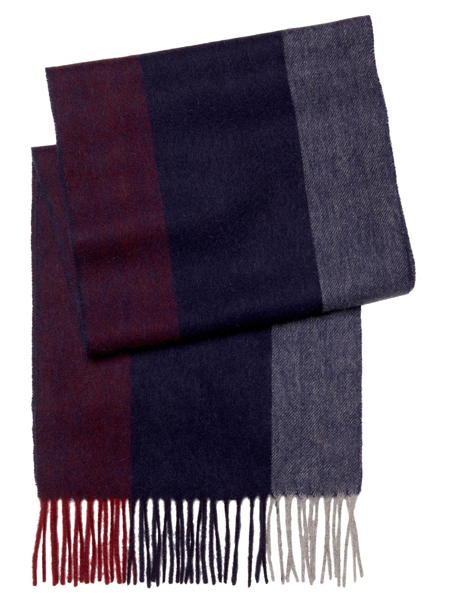 Joseph & Feiss Navy Stripe Extra Long Wool Scarf