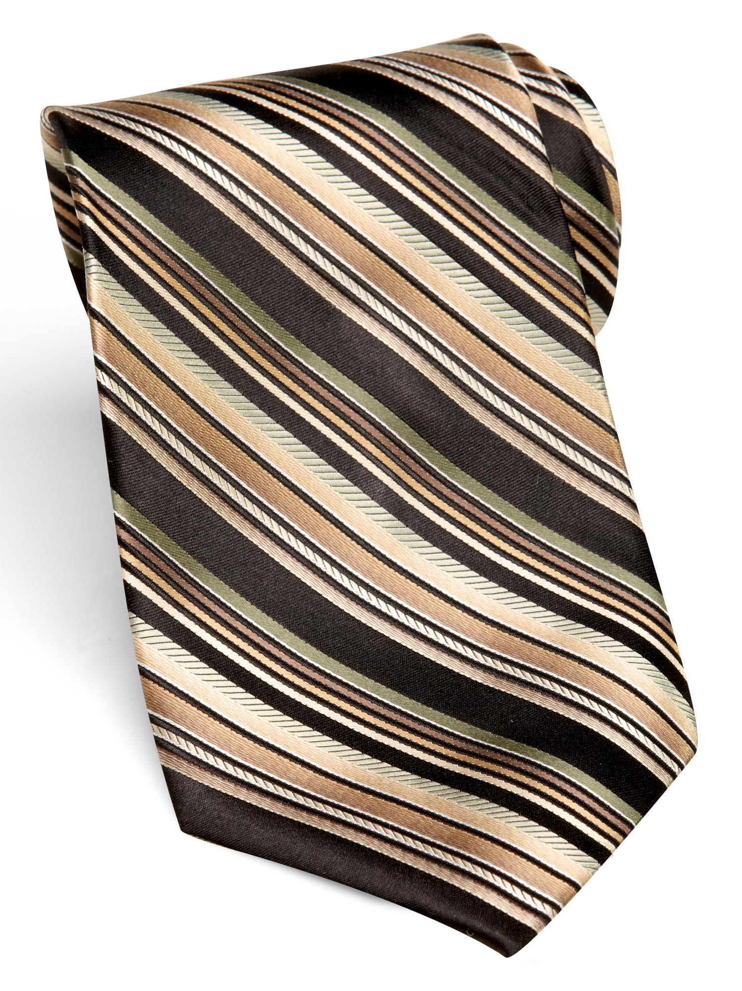 Platinum Designs Olive and Gold Mini Stripe Tie