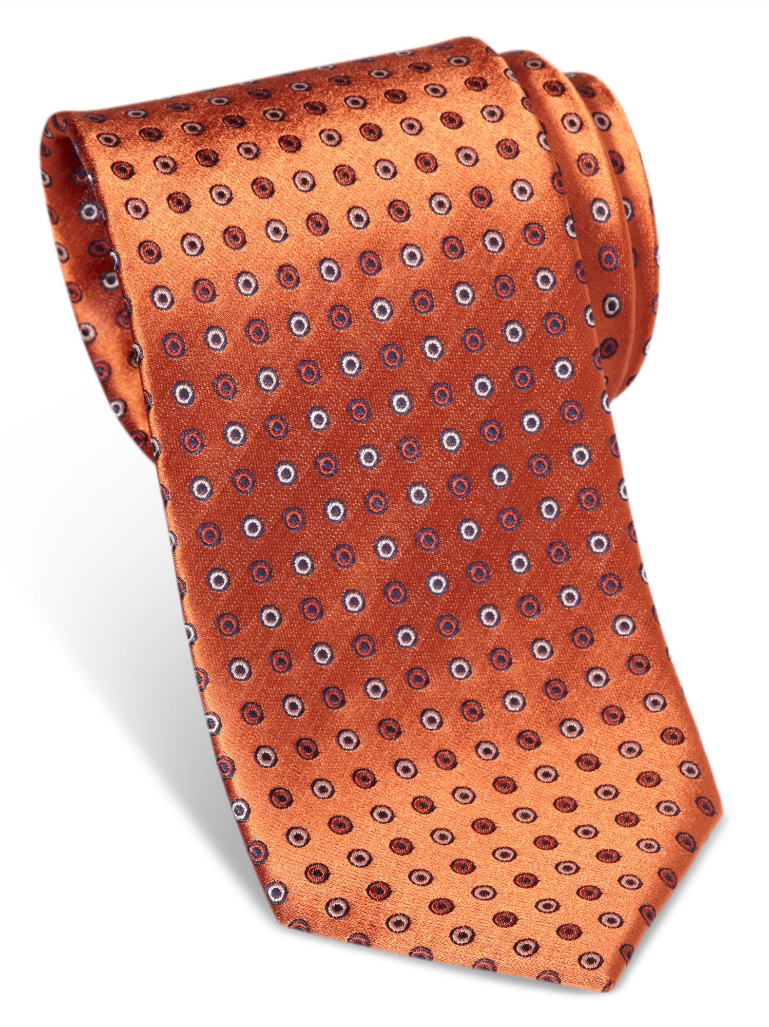 Egara Orange Dot Narrow Silk Tie