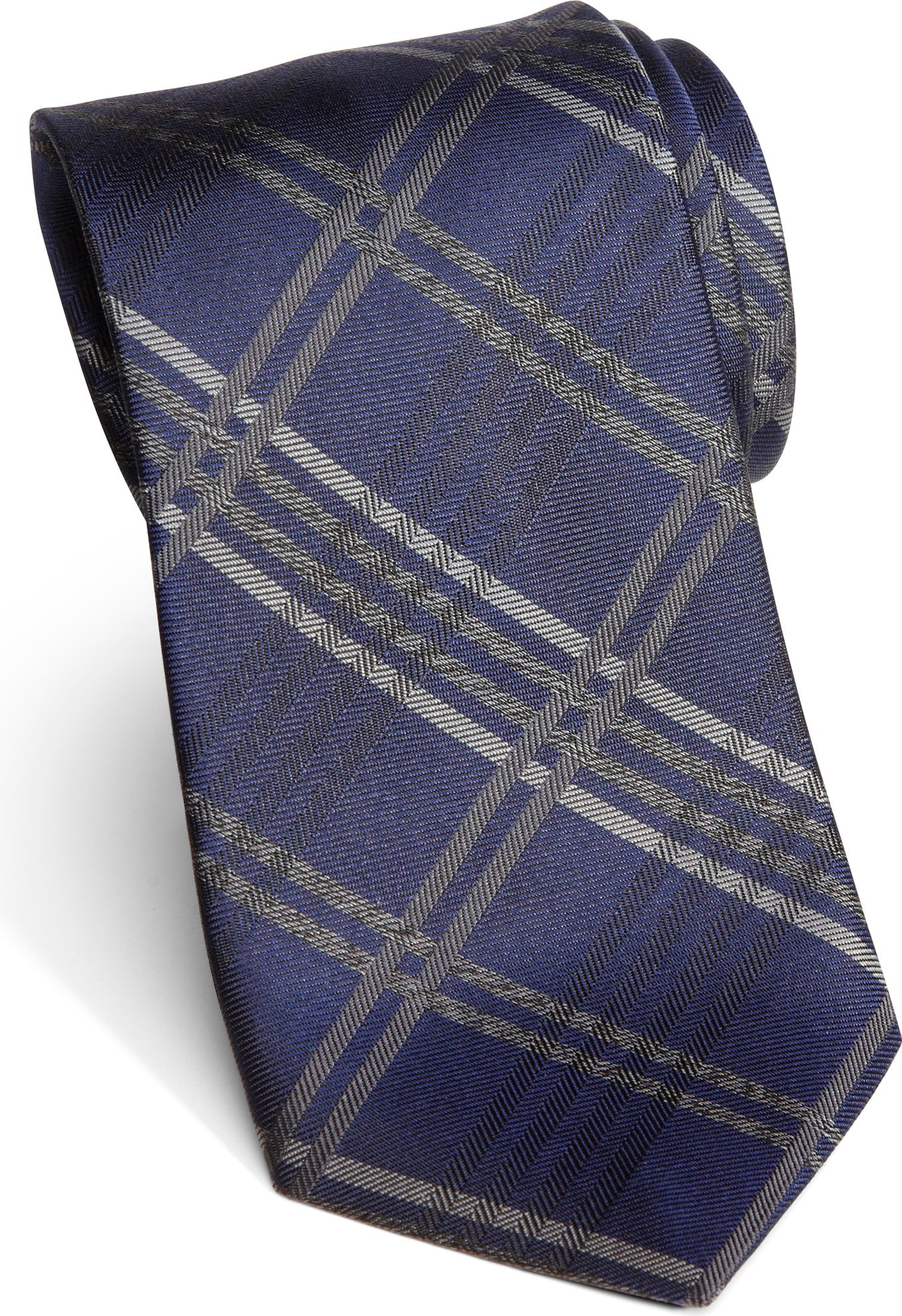 Jhane Barnes Navy Plaid Narrow Tie