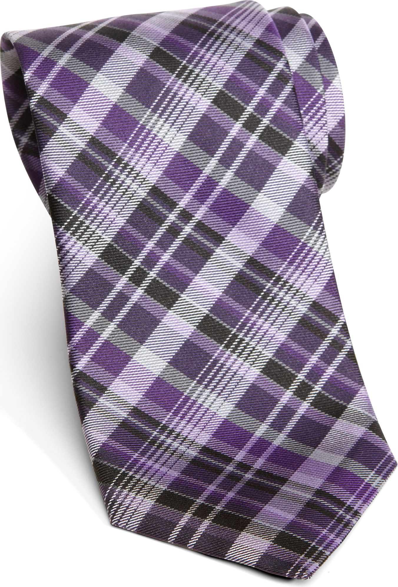 Jhane Barnes Purple Plaid Narrow Tie