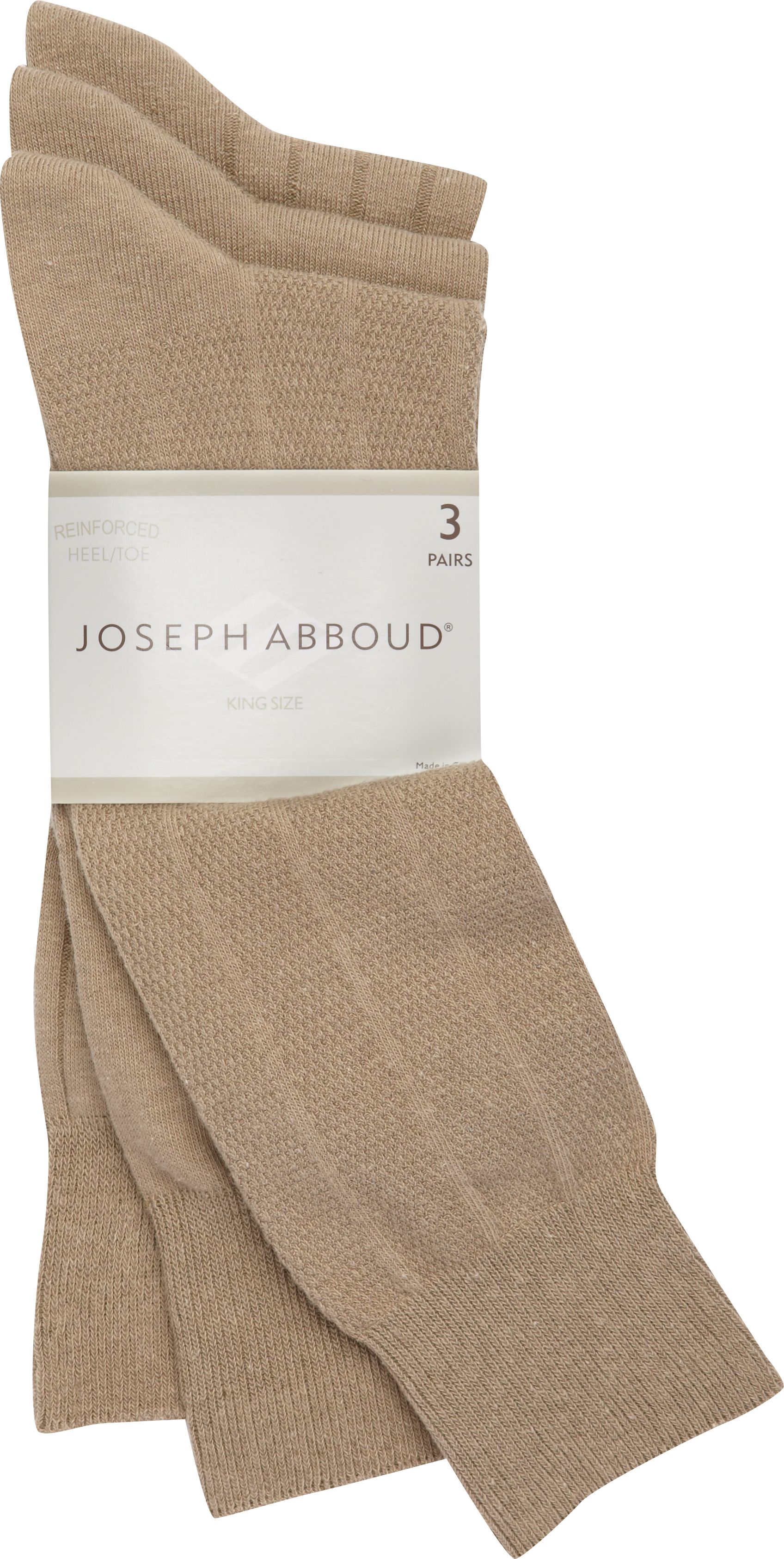 Joseph Abboud Tan King-Size Socks (Three-Pack)