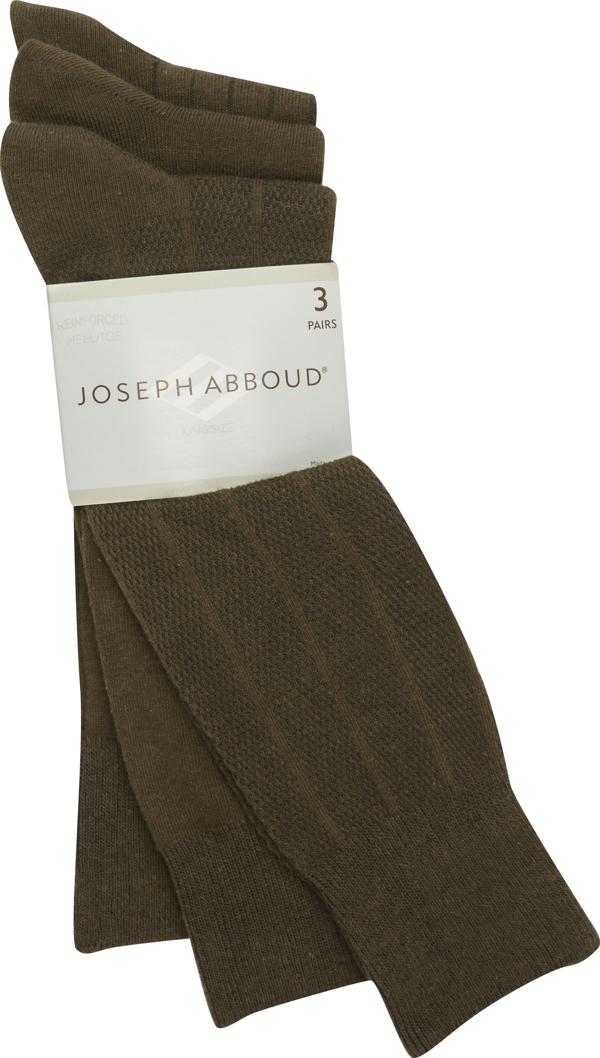 Joseph Abboud Olive King-Size Socks (Three-Pack)