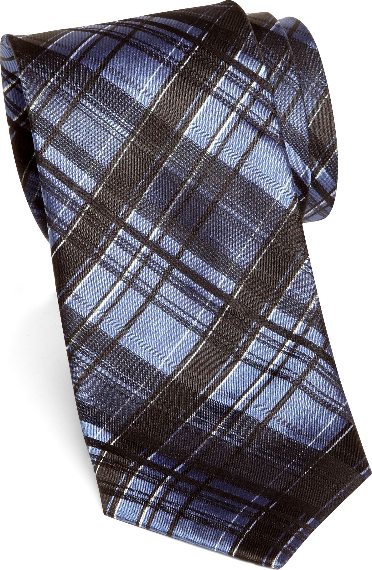 Wilke Rodriguez Blue and Black Plaid Skinny Tie