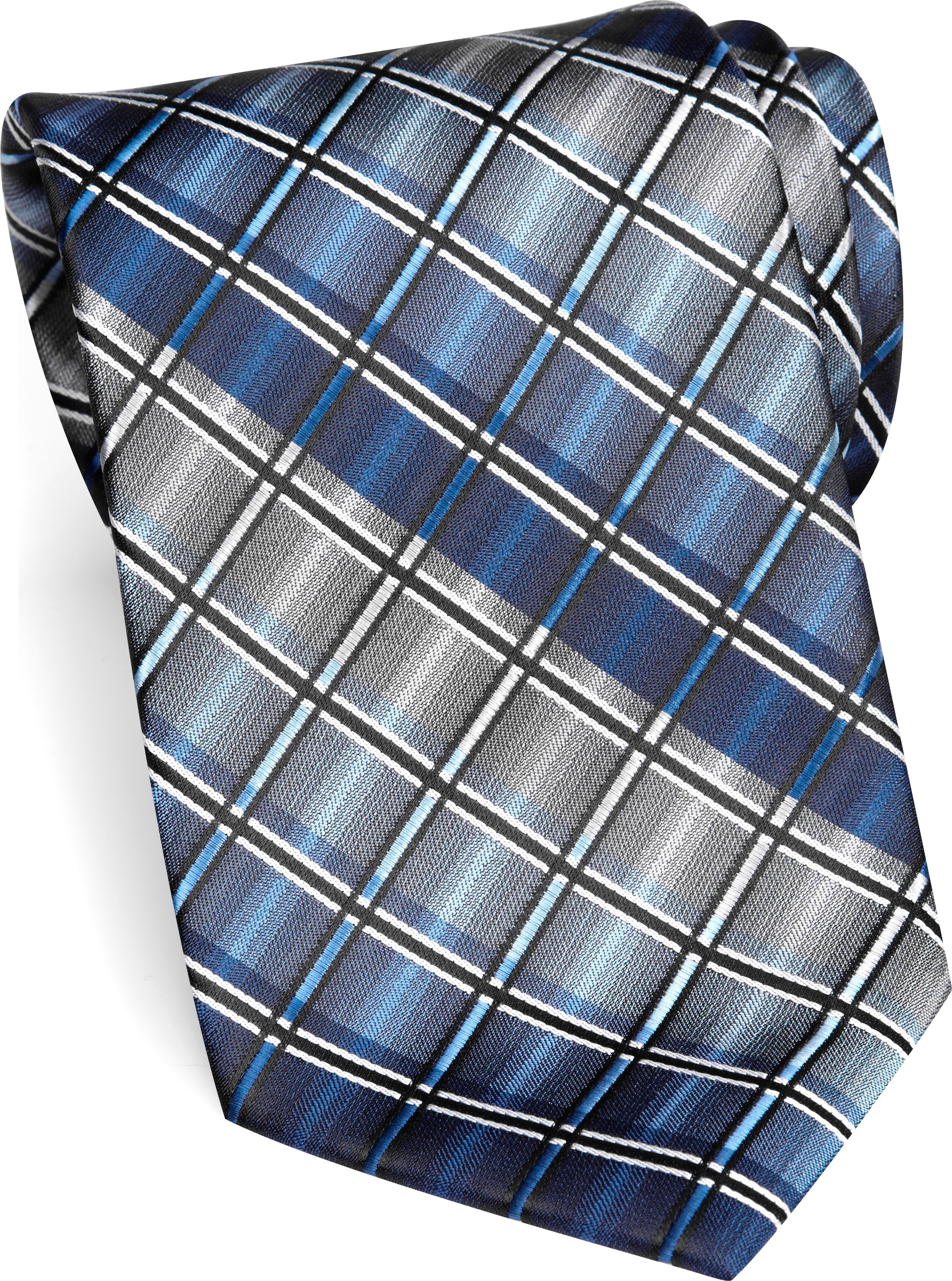 Platinum Designs Gray Plaid Washable Tie