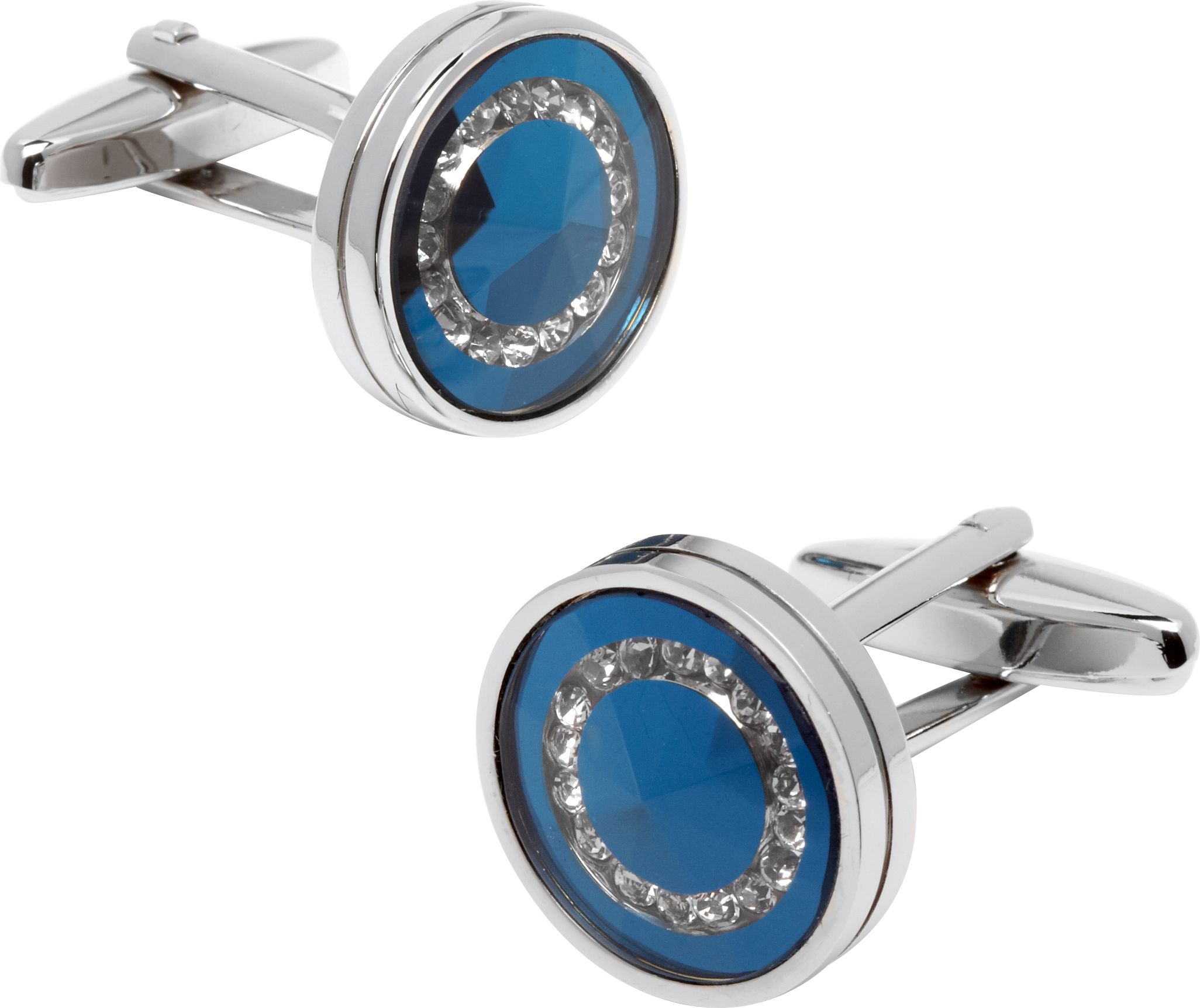 Pronto Uomo Sapphire and Faux Diamonds Cufflinks