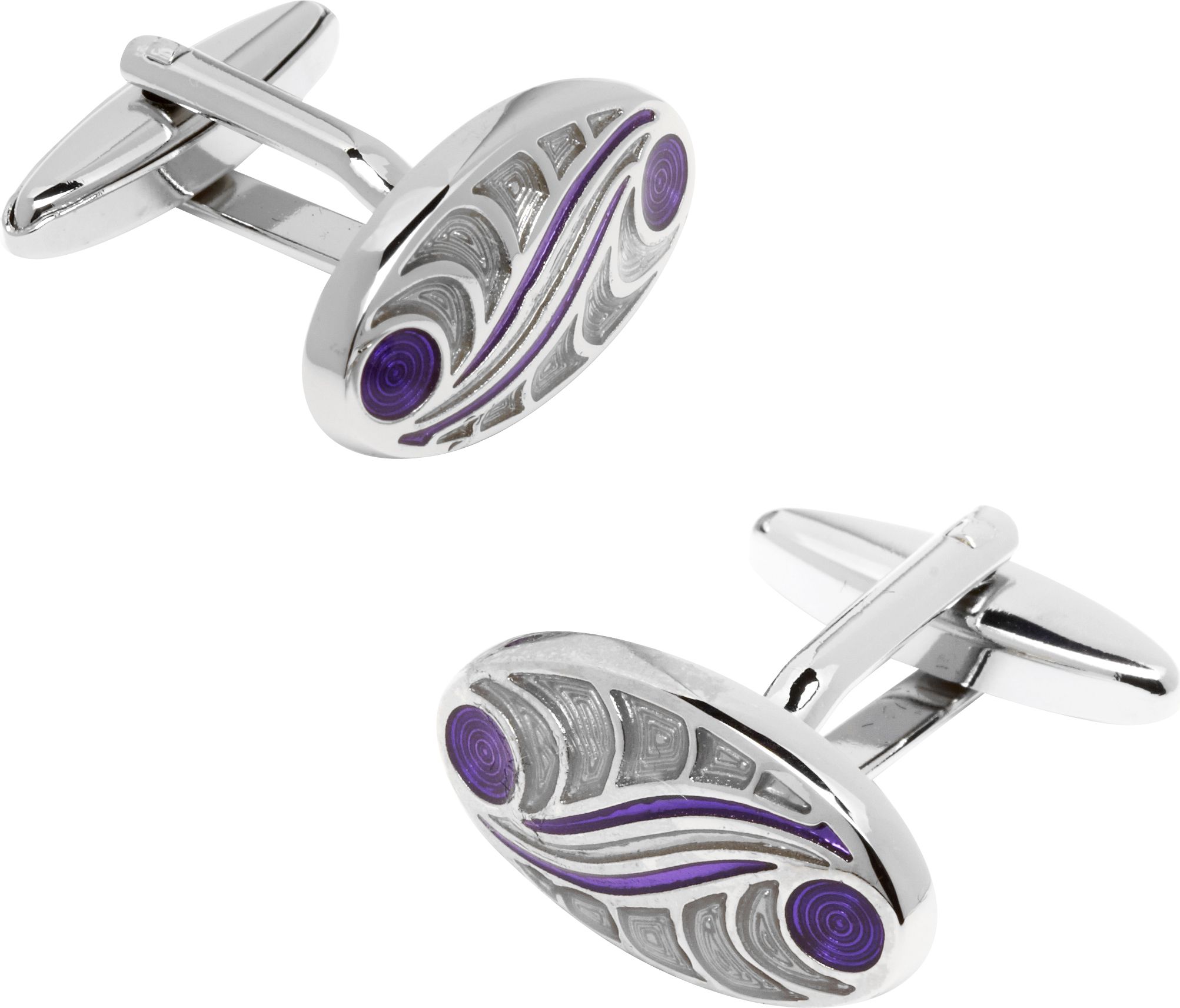 Pronto Uomo Silver Oblong Cufflinks