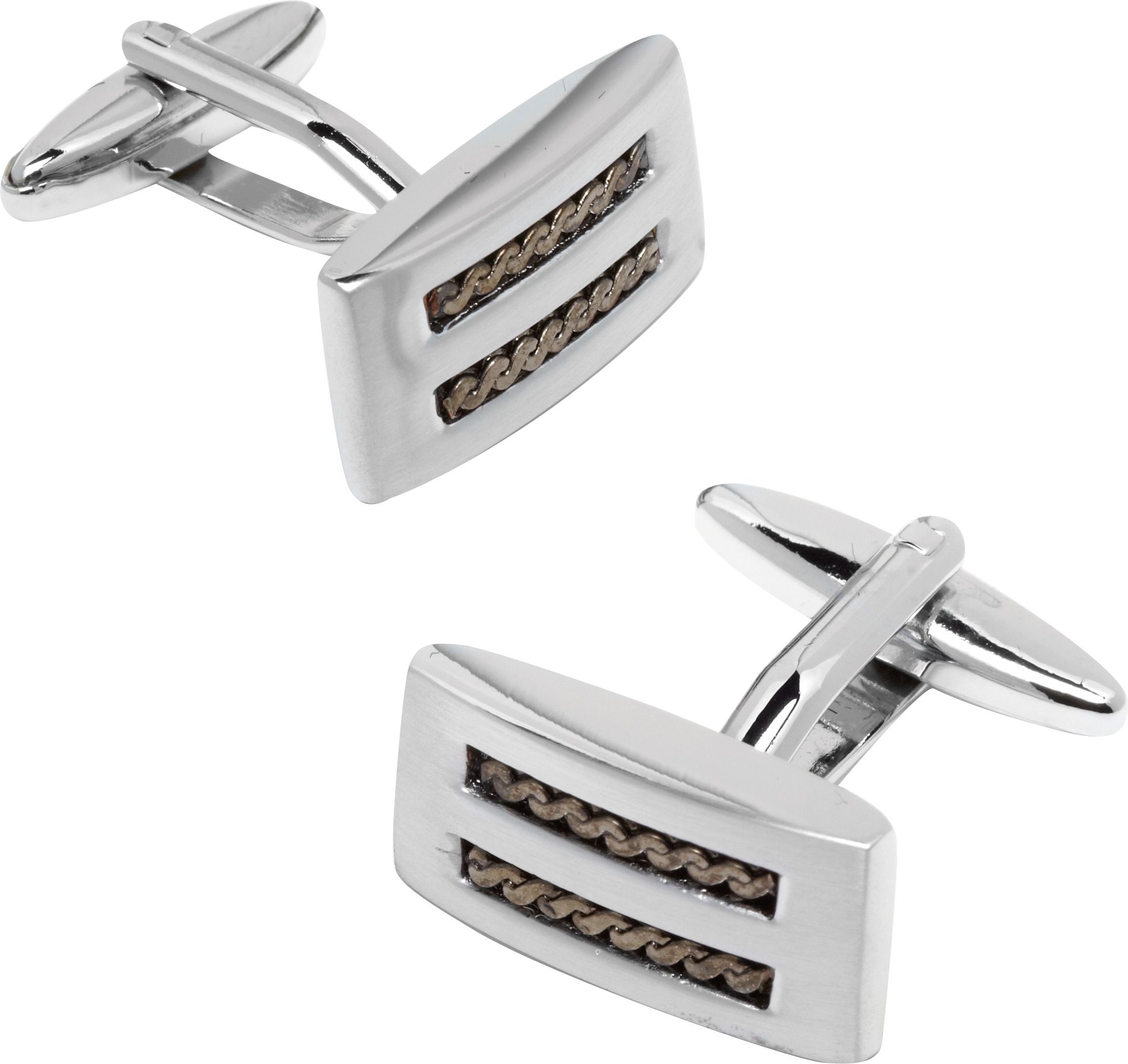 Pronto Uomo Silver Matte Cufflinks