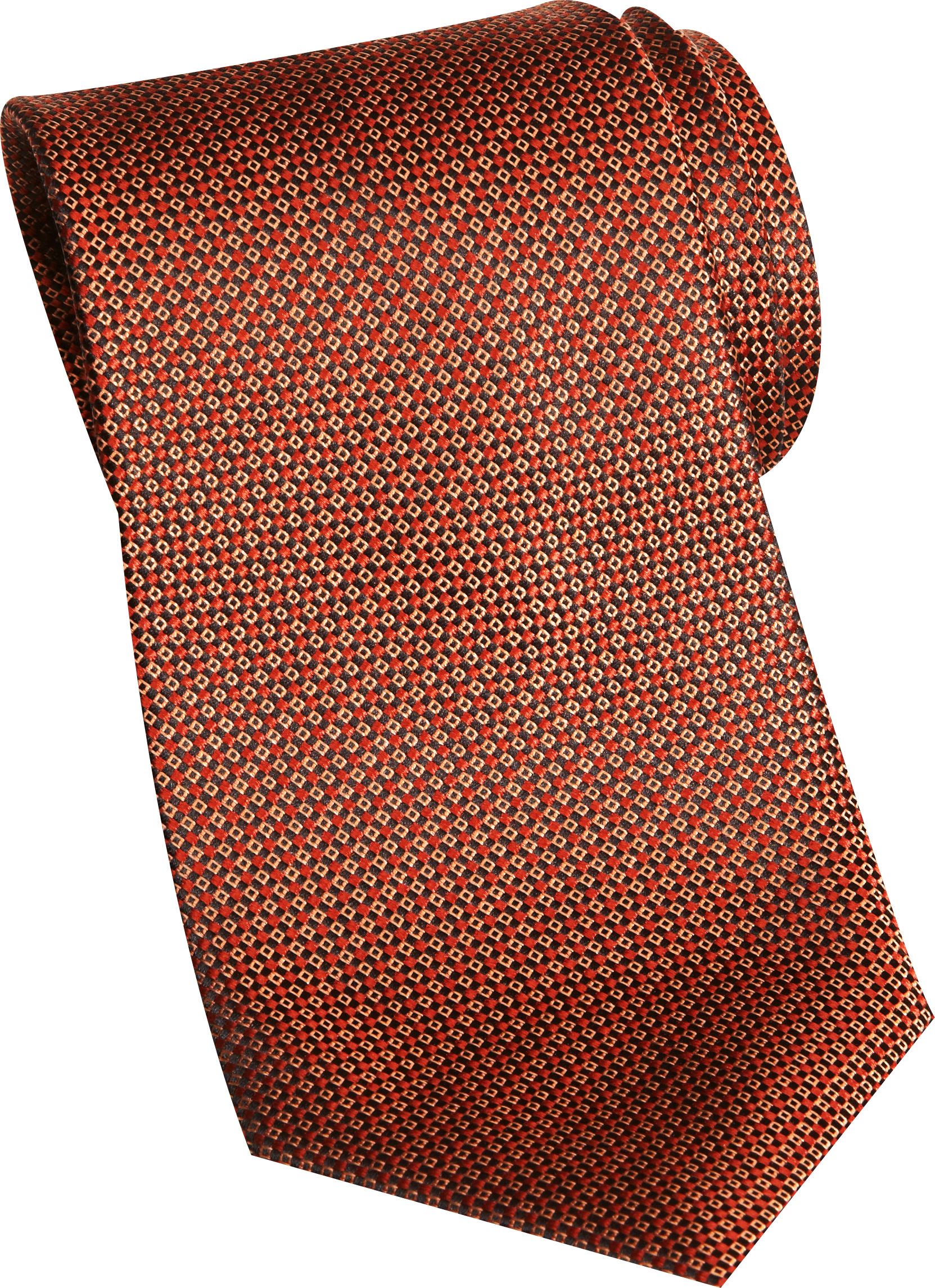 Burma Bibas Orange Woven Check Narrow Tie
