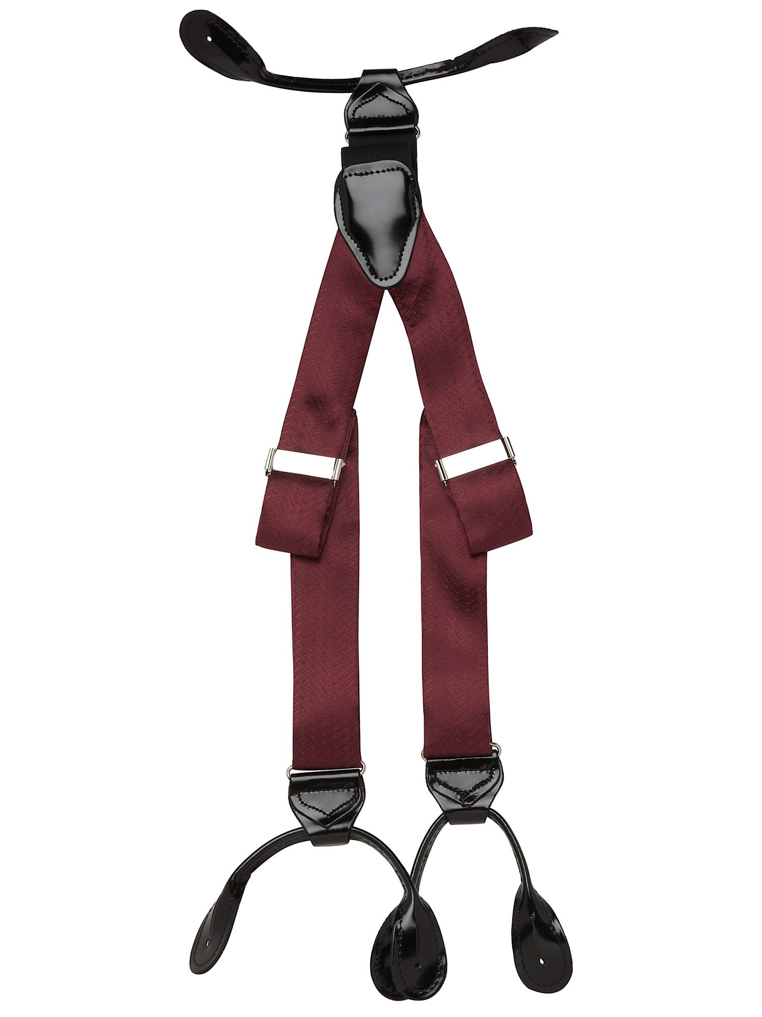 Fancy Big and Tall Burgundy Silk Braces