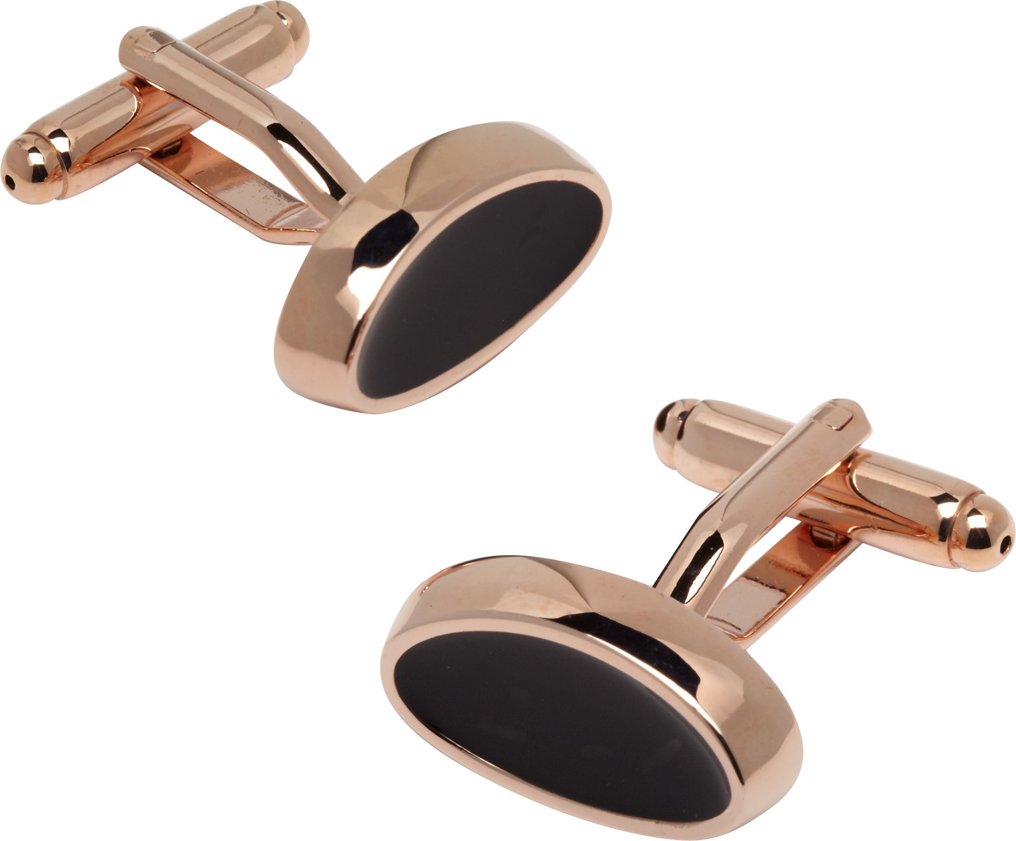 Pronto Uomo Rose Gold and Black Cufflinks
