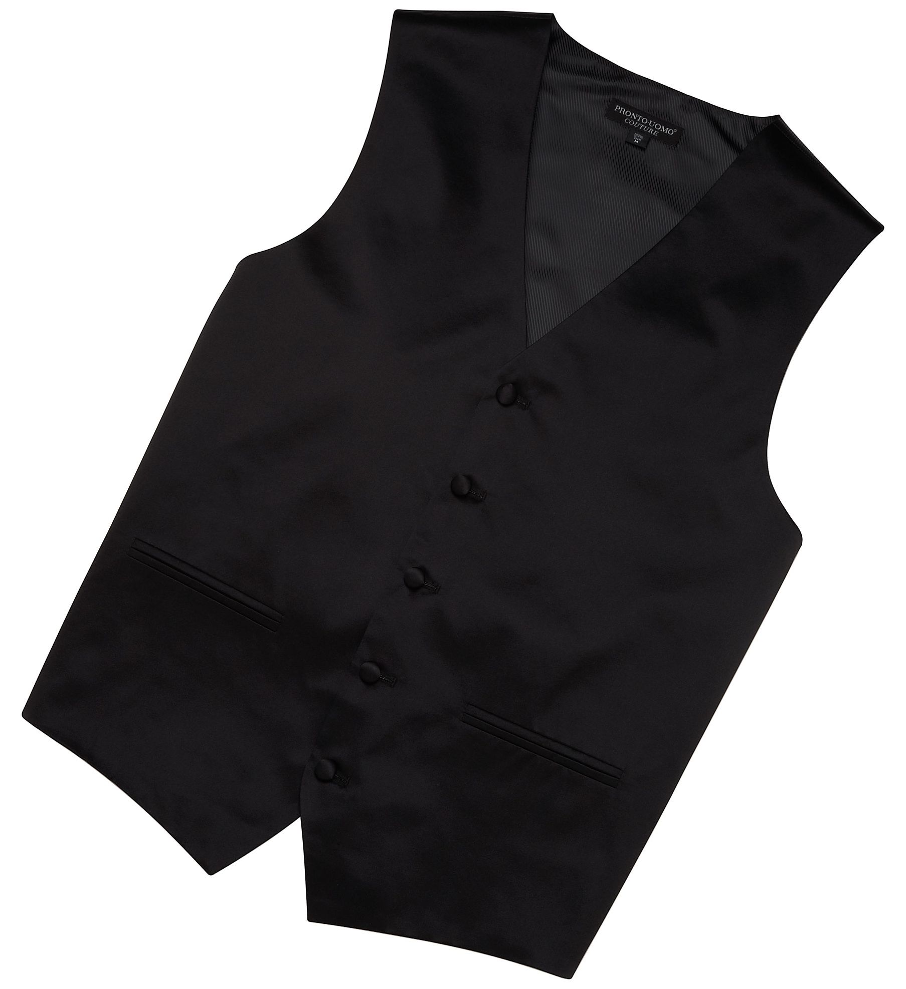 Pronto Uomo Black Silk Vest