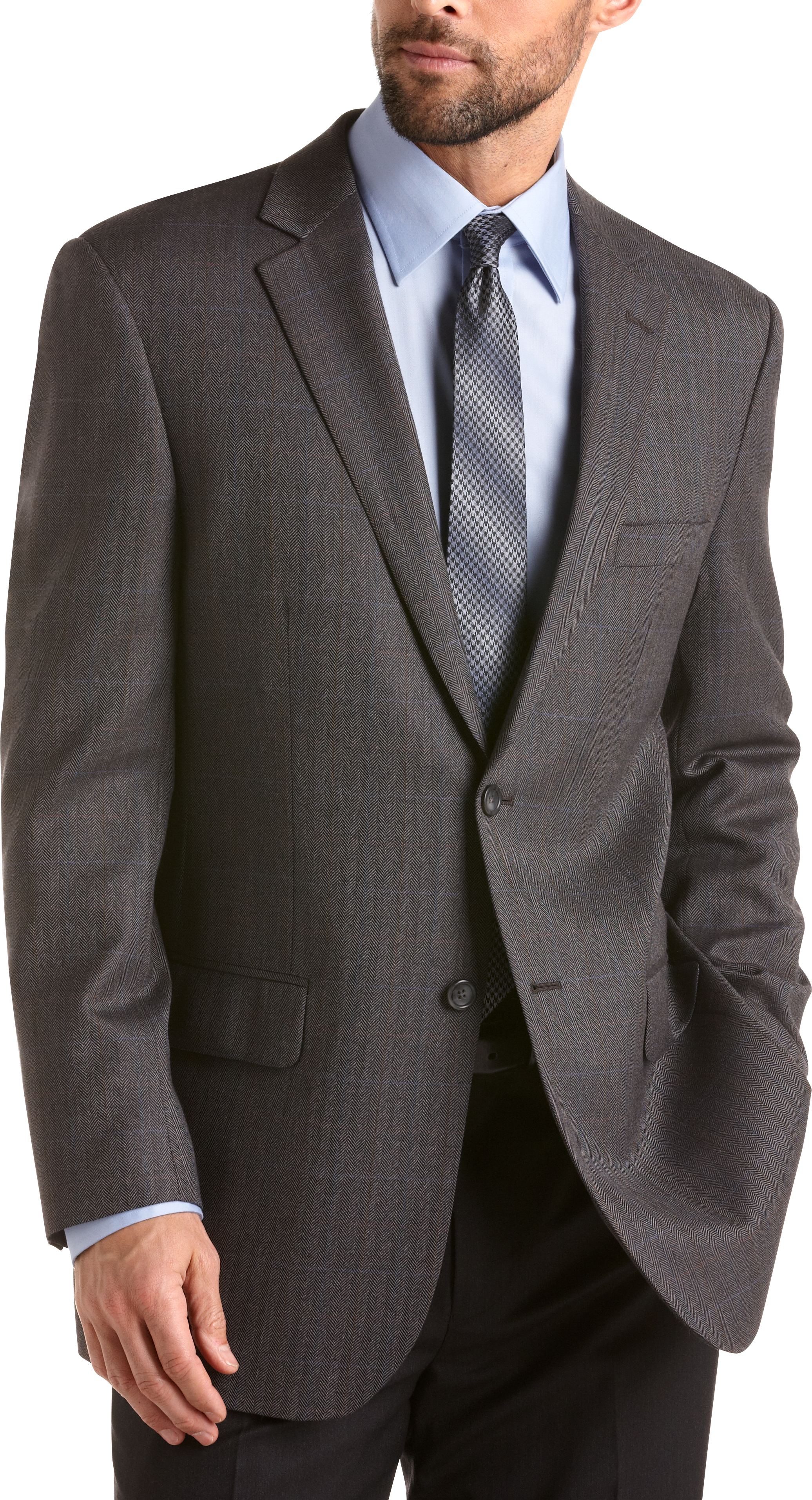 Pronto Uomo Platinum Sport Coat, Charcoal Windowpane