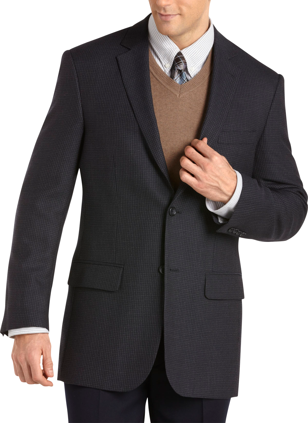 Pronto Uomo Platinum Sport Coat, Navy Check