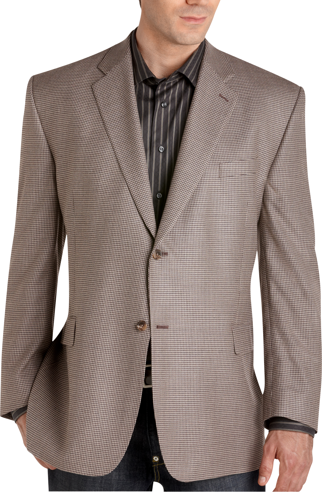 Joseph Abboud Taupe Check Portly Sport Coat