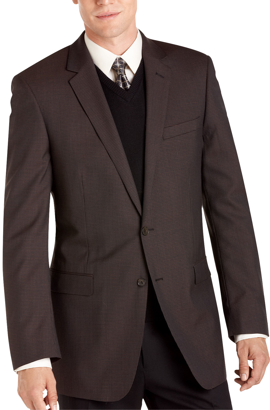 Kenneth Cole Brown Check Sport Coat
