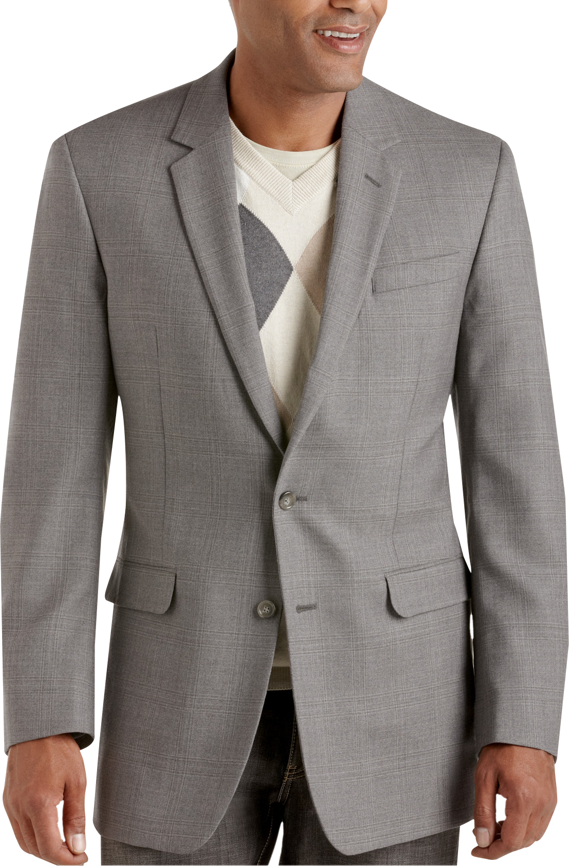 Kenneth Cole Gray Plaid Sport Coat