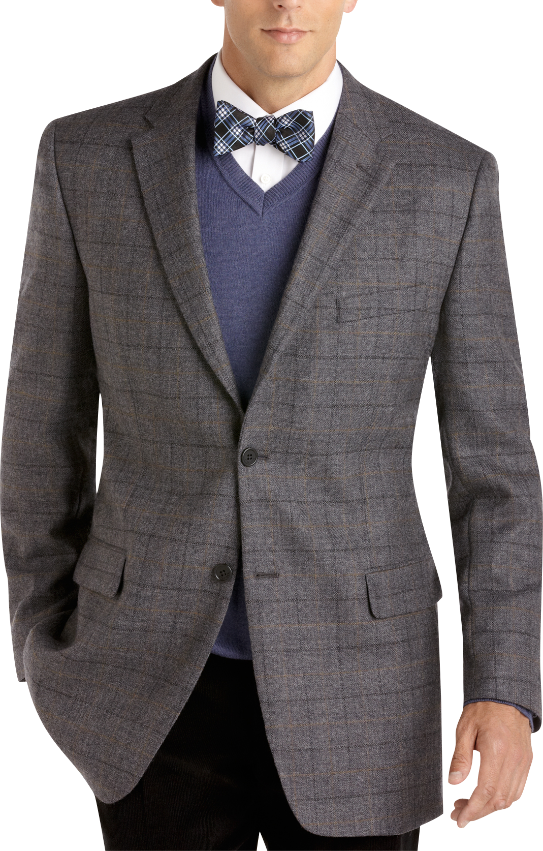 Tommy Hilfiger Gray Windowpane Sport Coat