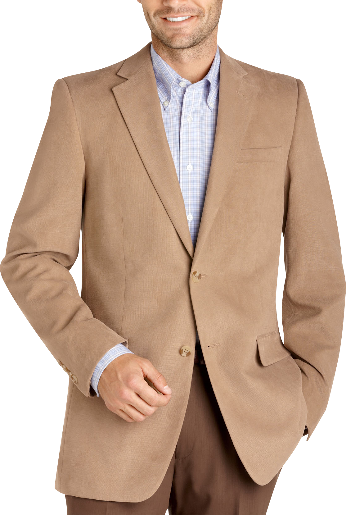 Andrew Fezza Taupe Solid Microsuede Sport Coat